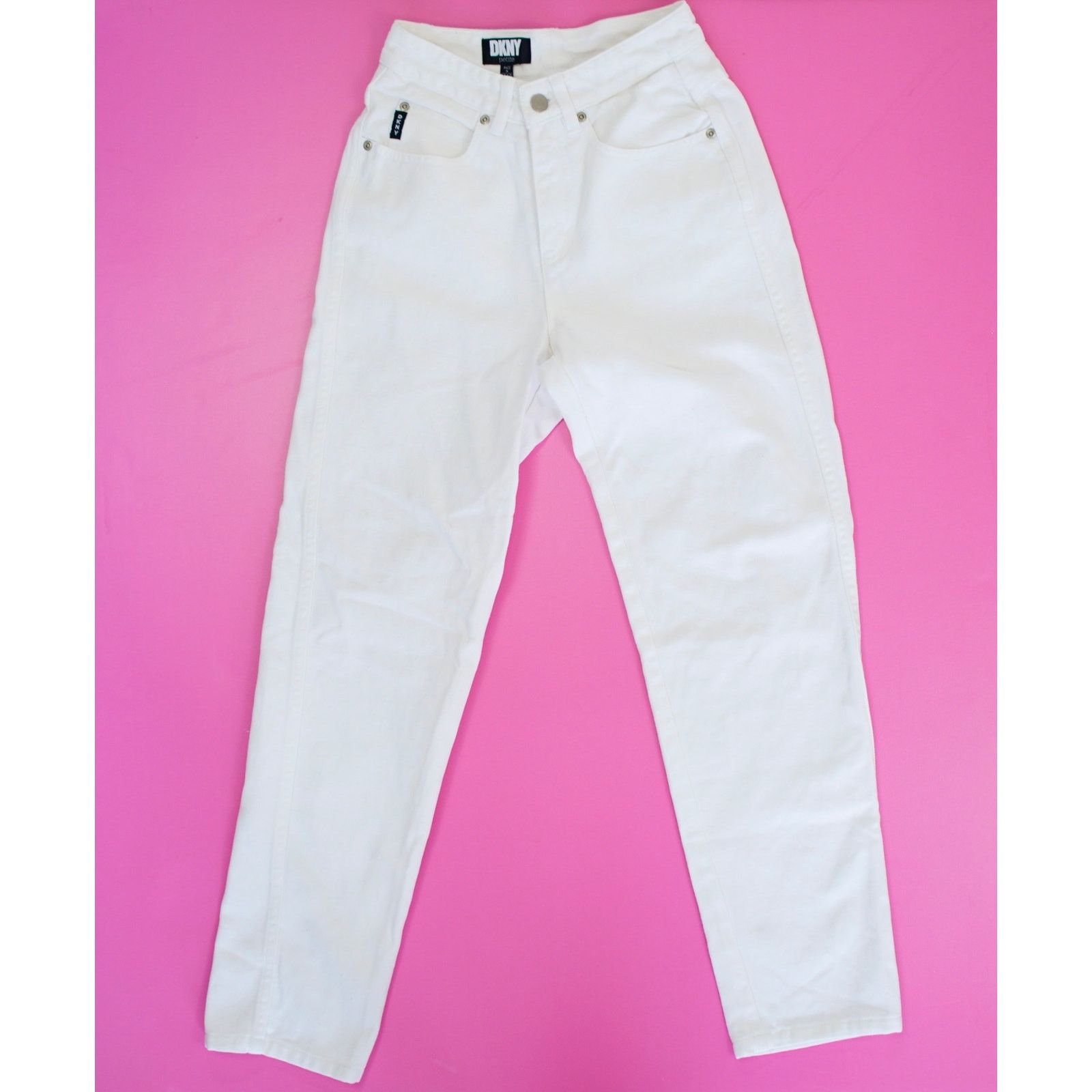 DKNY × Vintage Vintage 90's DKNY White Denim Jeans Women's 22" Size 22" - 1 Thumbnail