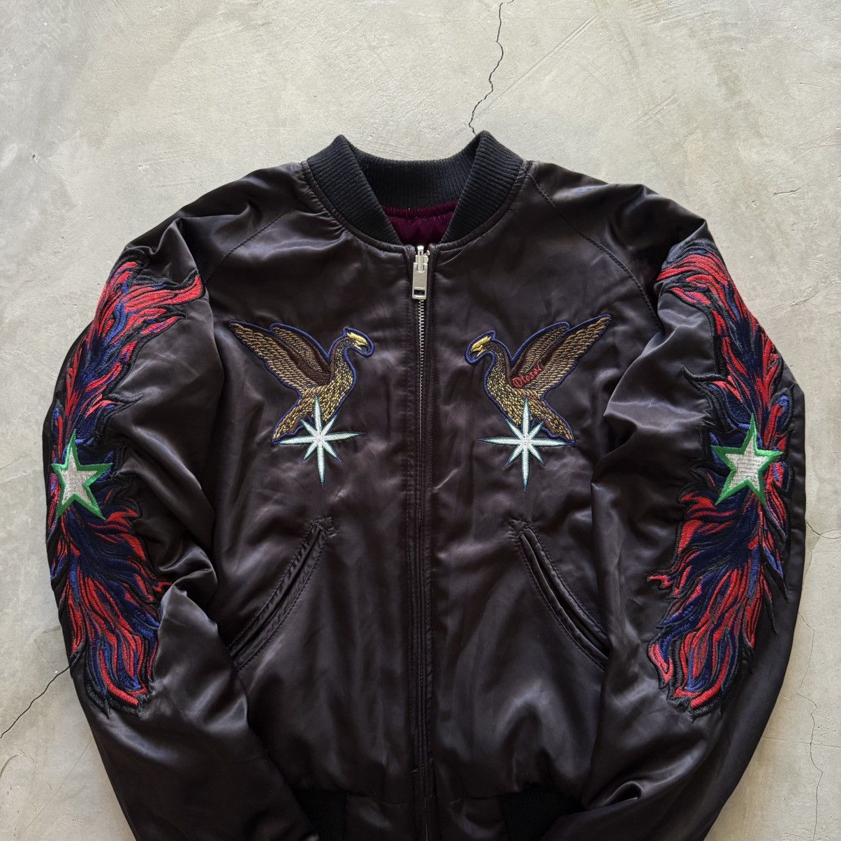 Diesel Diesel Reversible Bomber Rare Velvet Sukajan Jacket Size S / US 4 / IT 40 - 8 Thumbnail