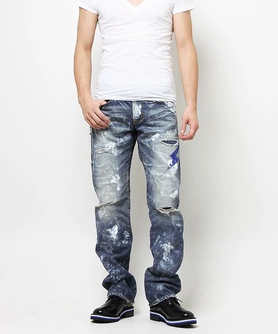 Vanquish VANQUISH x FRAGMENT Lightning Splatter Distressed Jeans W28 Size US 28 / EU 44 - 1 Thumbnail