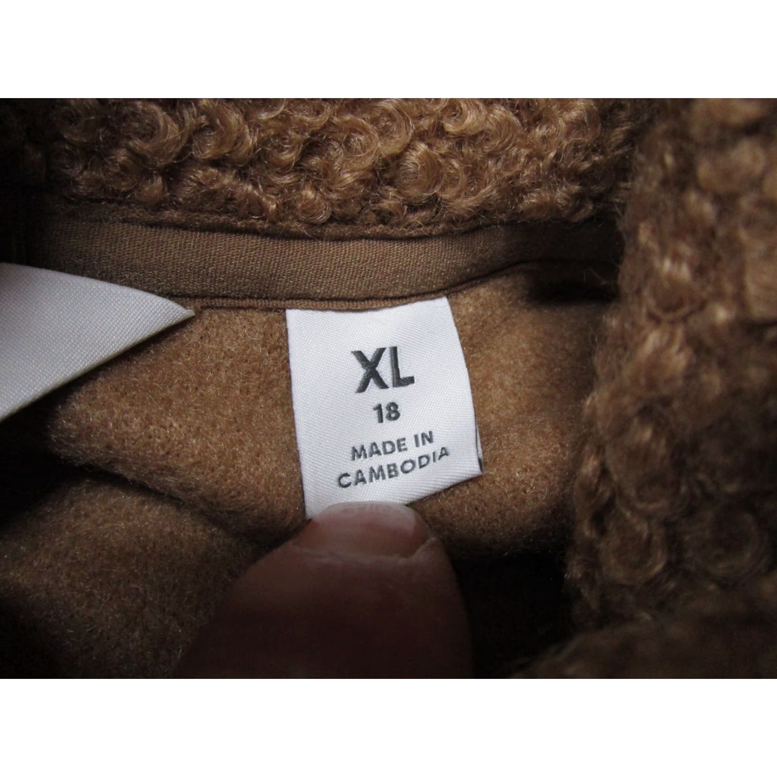 Lands' End VINTAGE Lands' End Womens Brown Sherpa Deep Pile Fleece Jacket Full Zip Size XL (18) NEW Size XL / US 12-14 / IT 48-50 - 4 Thumbnail