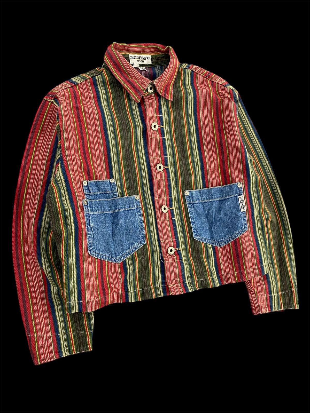 Vintage vintage guess stripe jackets Size S / US 4 / IT 40 - 1 Thumbnail