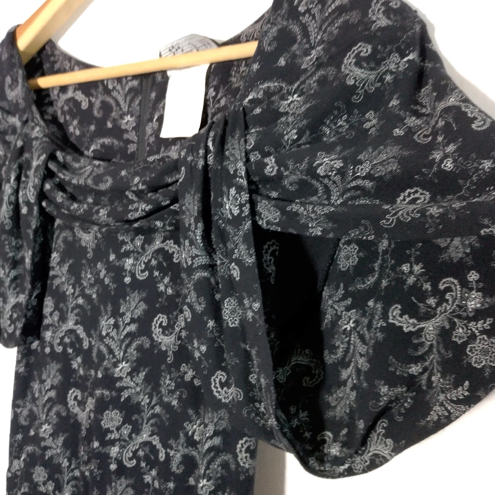 Vintage All That Jazz Dress Long Black Floral Y2K Rayon Vintage Size 9/10 Womens Size M / US 6-8 / IT 42-44 - 6 Thumbnail