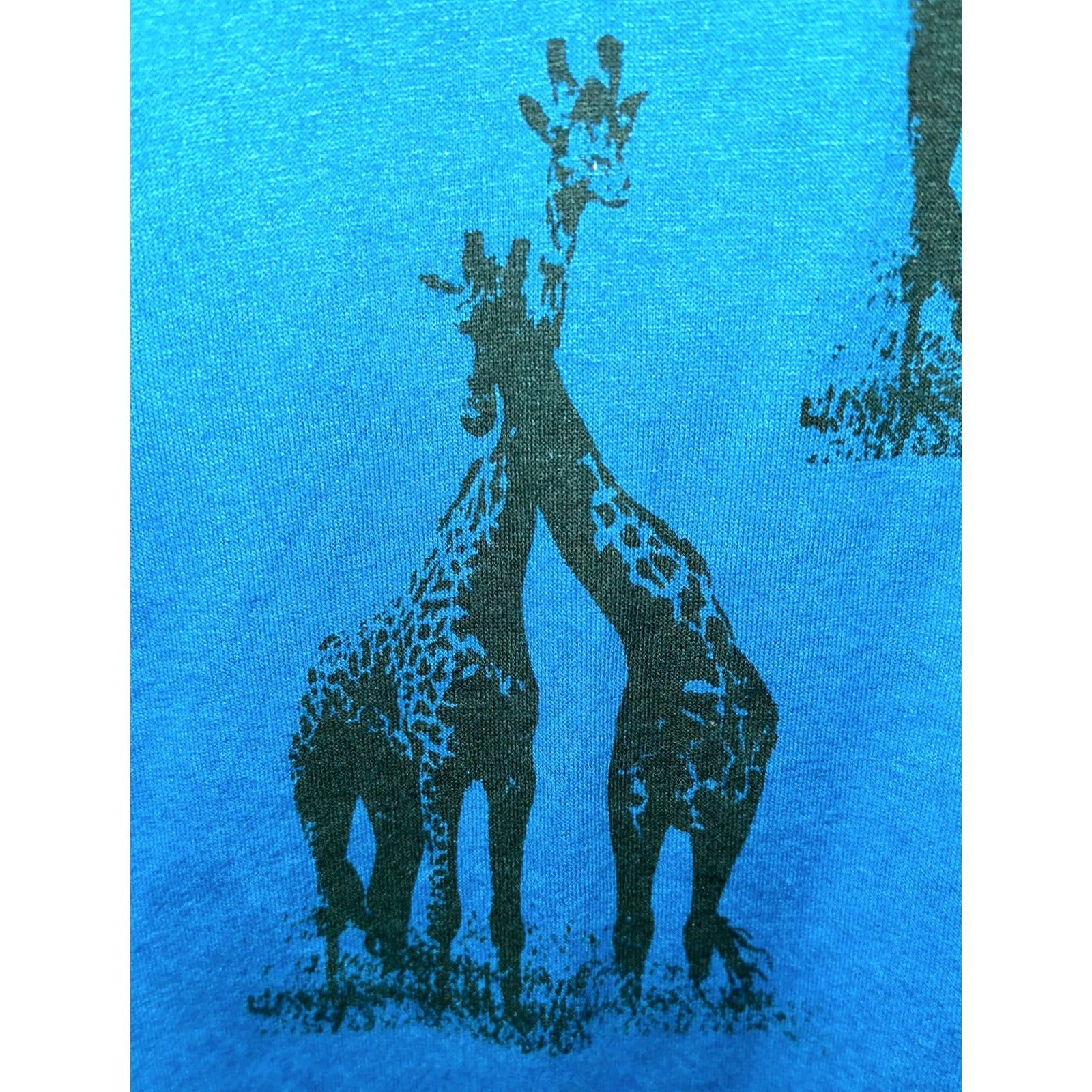 Jerzees VINTAGE Jerzees T-Shirt Mens Blue Single Stitch USA Made Giraffe Print Size L Size US L / EU 52-54 / 3 - 4 Thumbnail