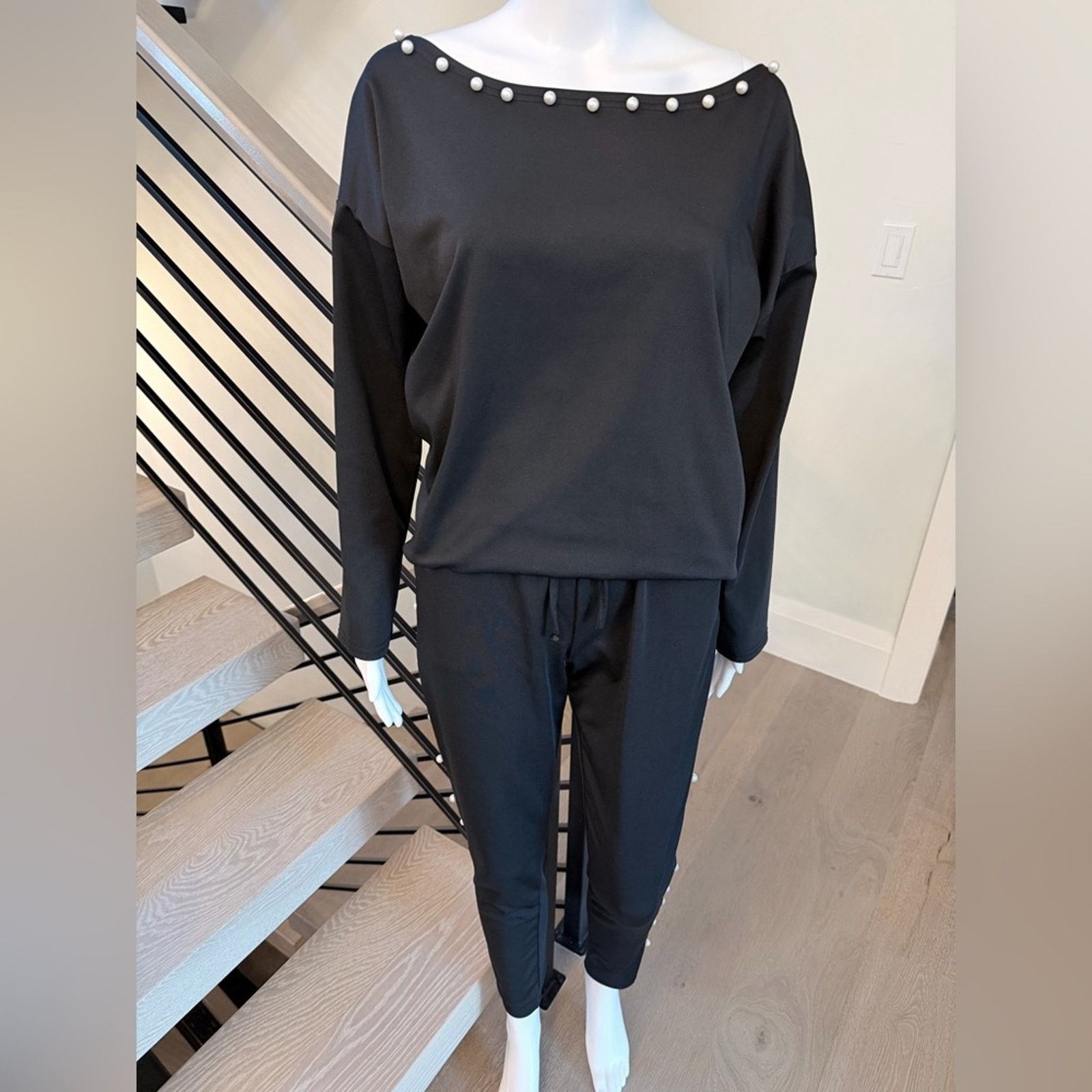 Other New Y2K Black Pearl-Embellished Lounge Set size XS/S/M Size 26" / US 2 / IT 38 - 10 Thumbnail