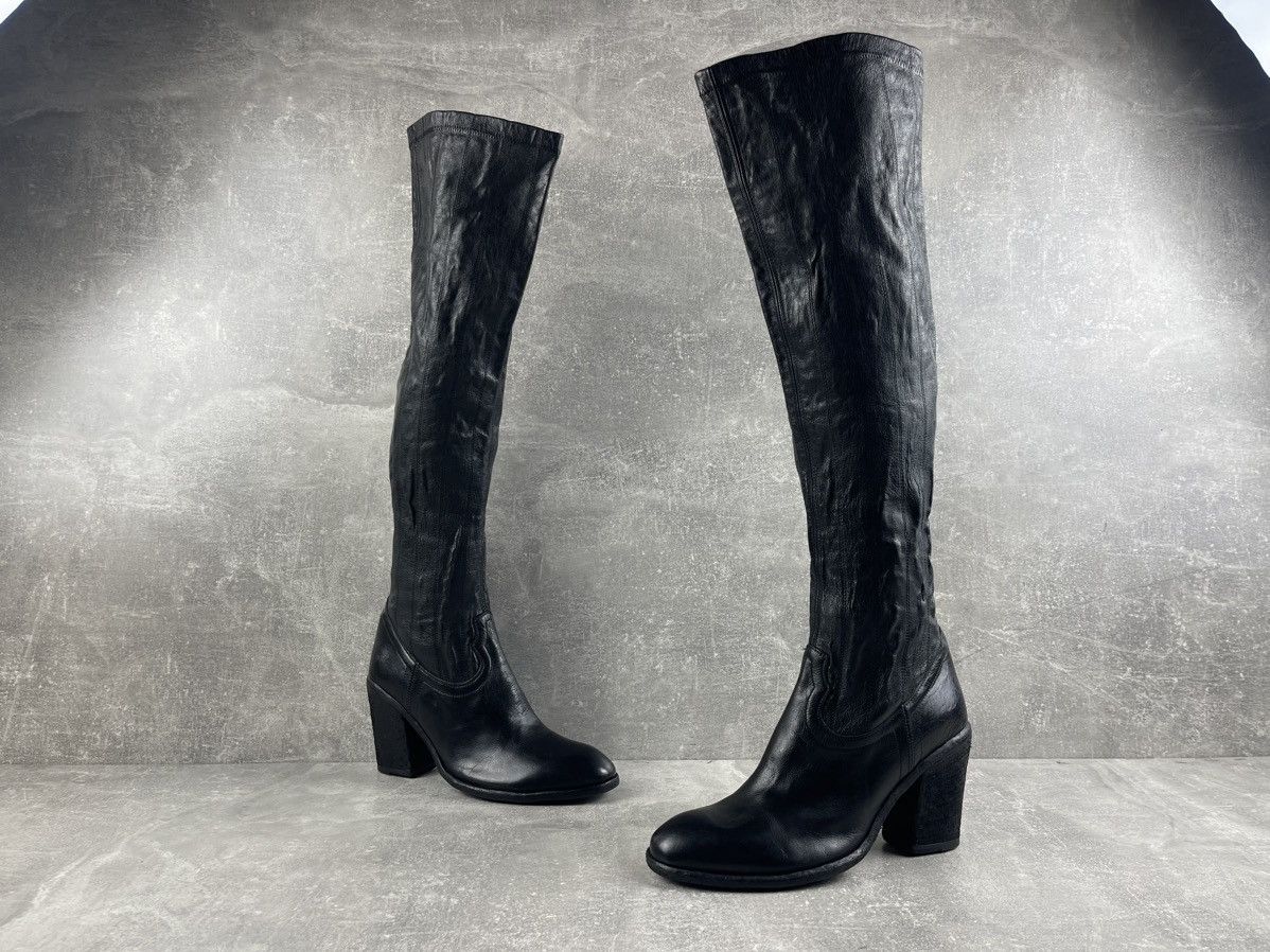 Other Fauzian Jeunesse Black Avant Garde Leather Tall Riding Boots Size US 9 / IT 39 - 5 Thumbnail