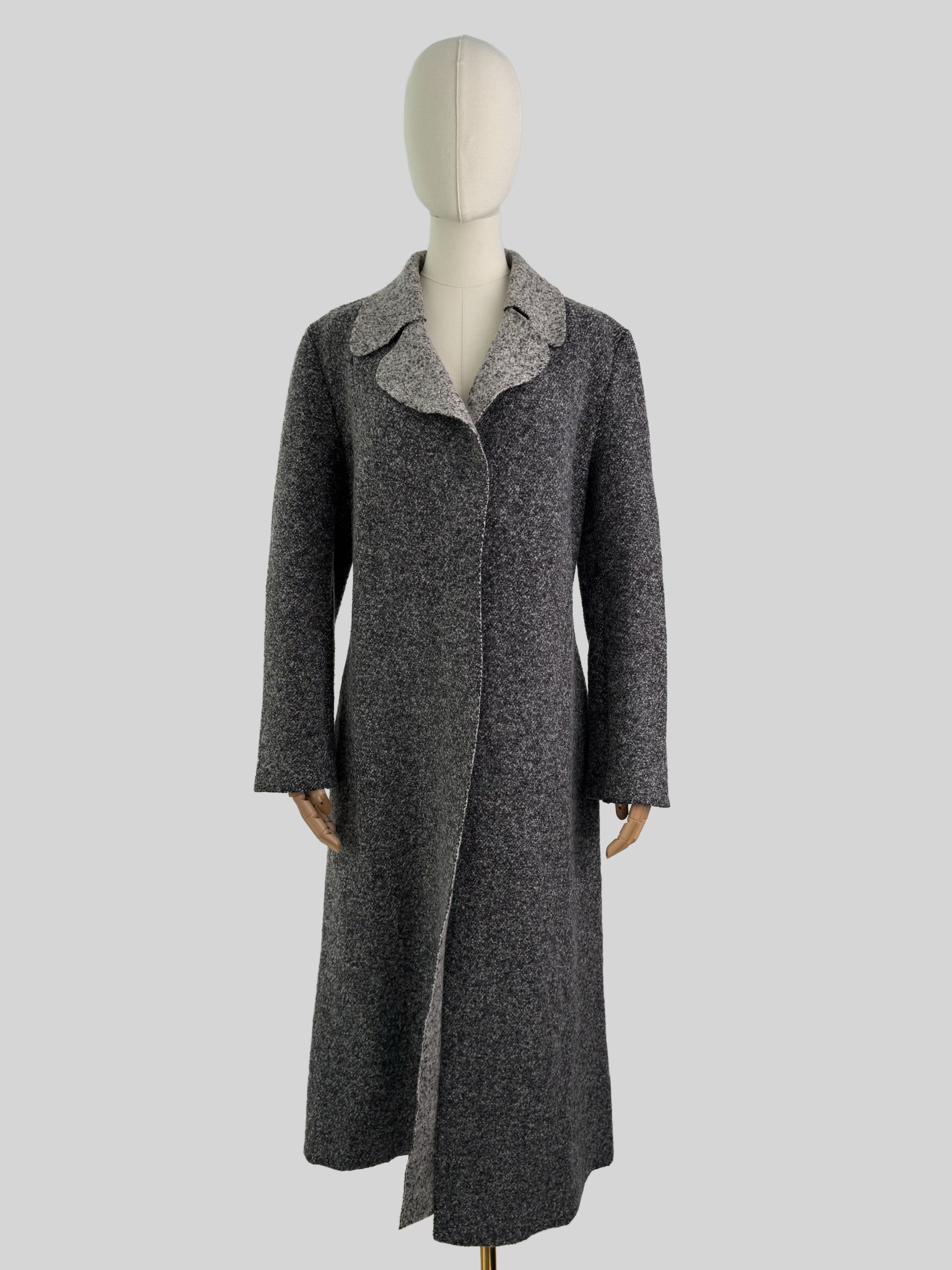 Cop Copine Cop Copine Vintage Wool Coat Gray Long Minimalist Jacket Size L / US 10 / IT 46 - 1 Thumbnail