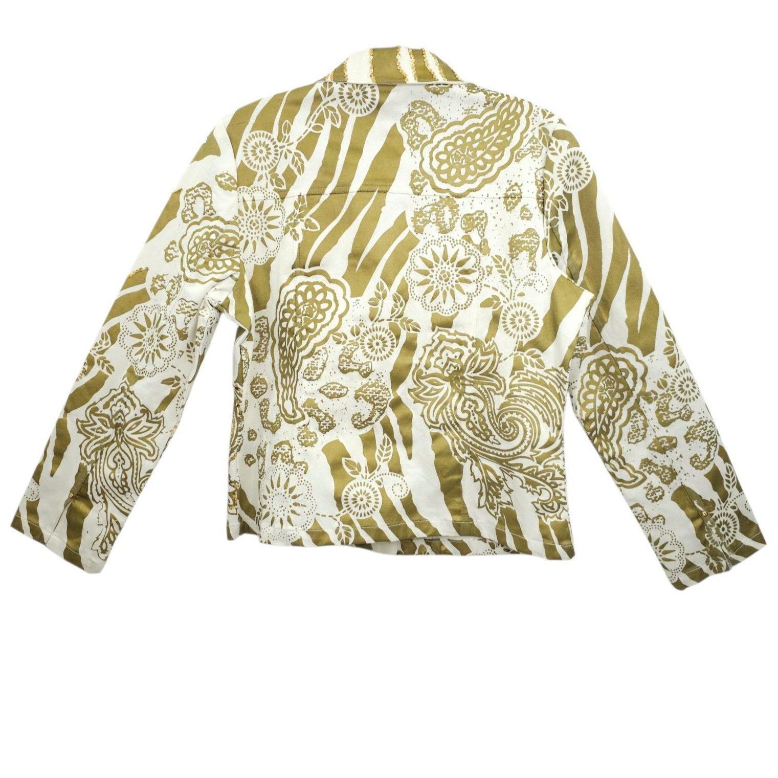 Other Berek Zebra Paisley Sequin Jacket M Vintage Snap Front Y2K Size M / US 6-8 / IT 42-44 - 2 Thumbnail