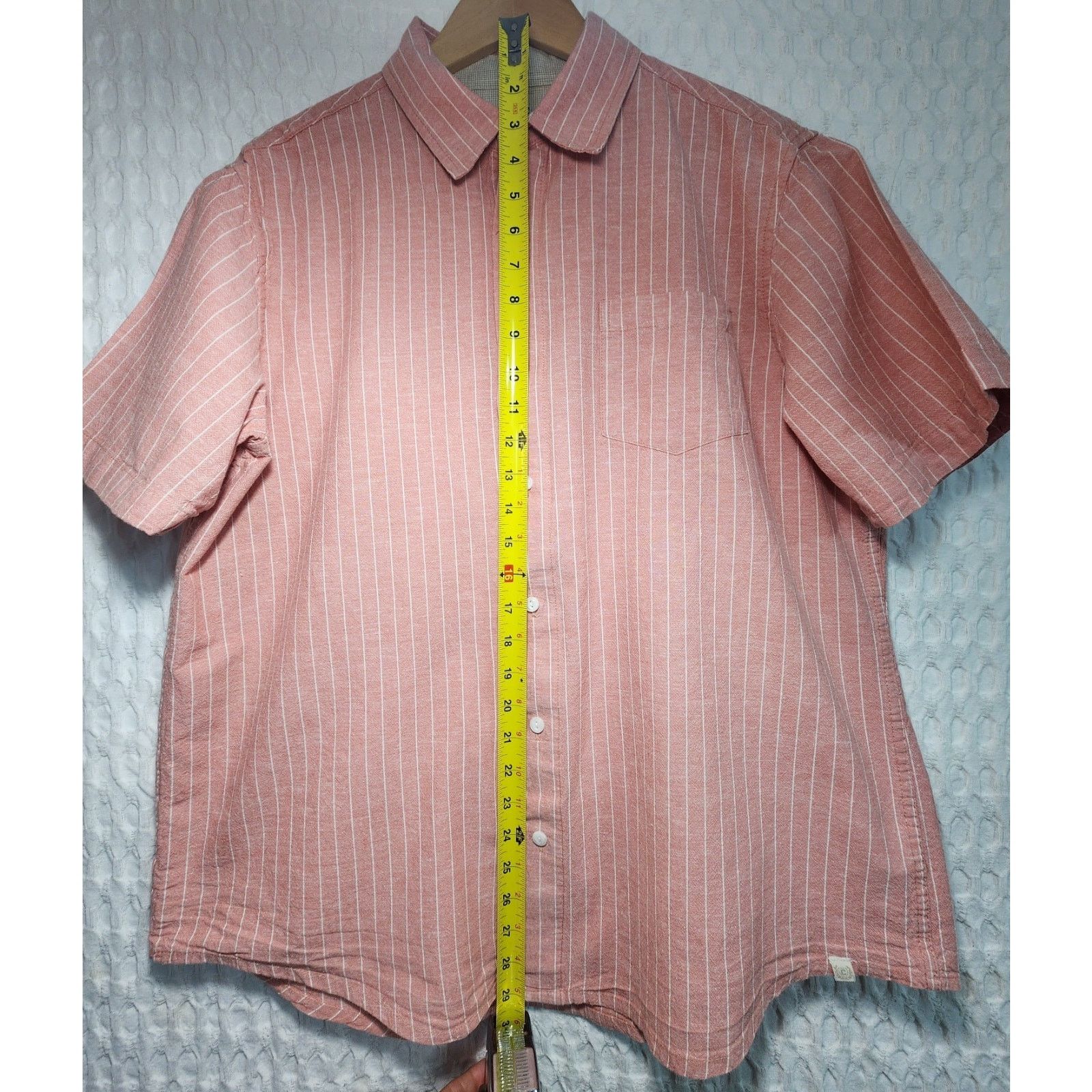 Chaps Chaps Large Stripe Linen Blend Woven Short Sleeve Shirt Size US L / EU 52-54 / 3 - 5 Thumbnail