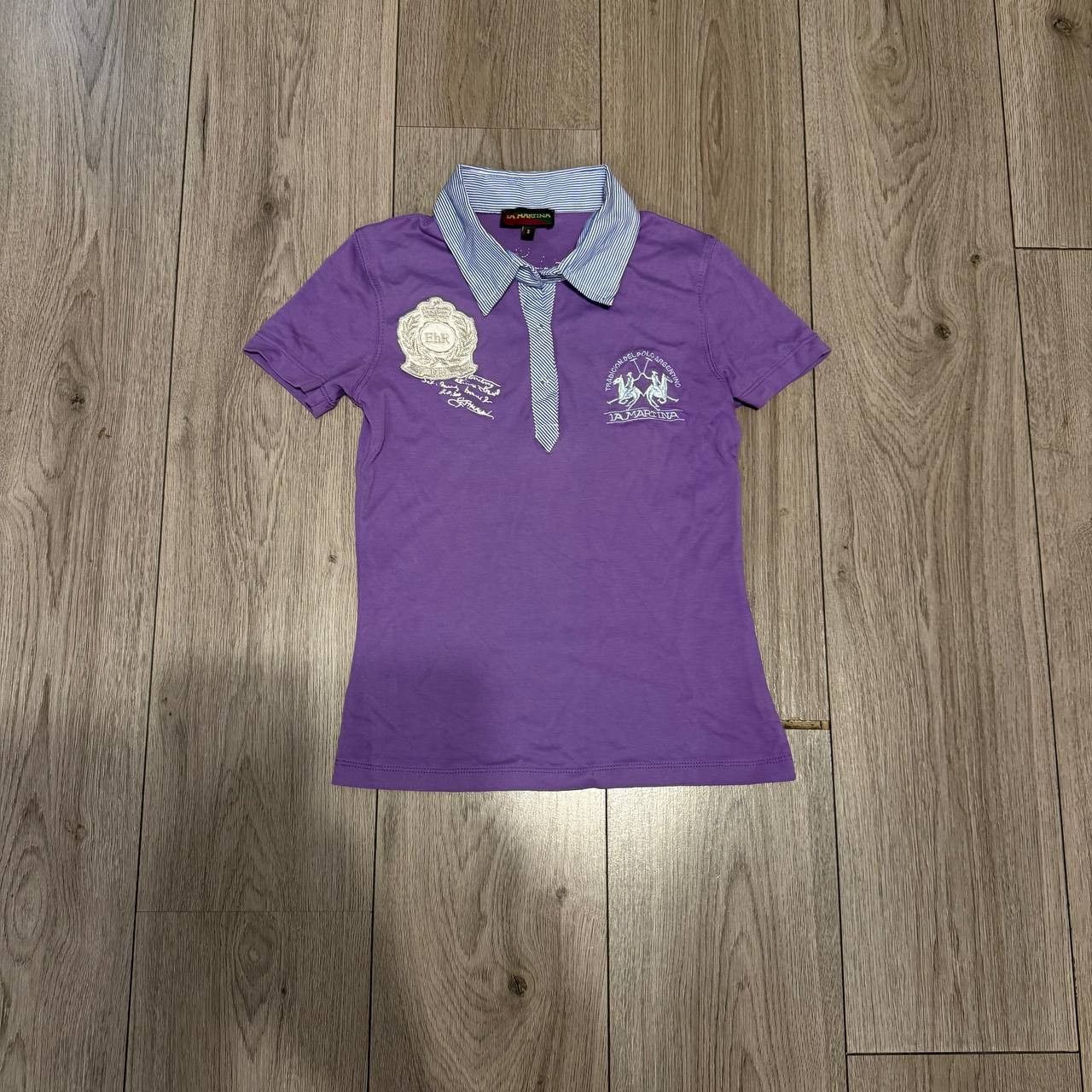 La Martina la martina womens polo t-shirt Size S Purple Size S / US 4 / IT 40 - 1 Thumbnail