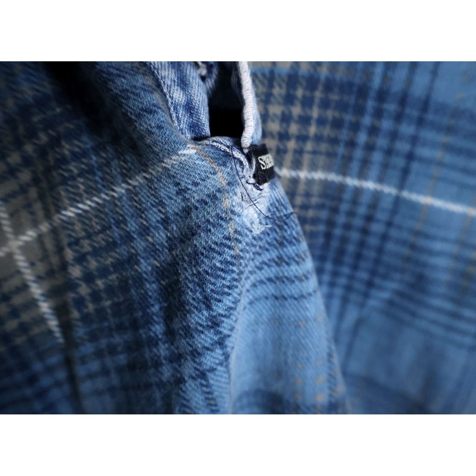 Vintage VINTAGE Structure Polo Shirt XL Blue Plaid Denim Collar USA Tag 90s Long Sleeve Men's Size US XL / EU 56 / 4 - 6 Thumbnail