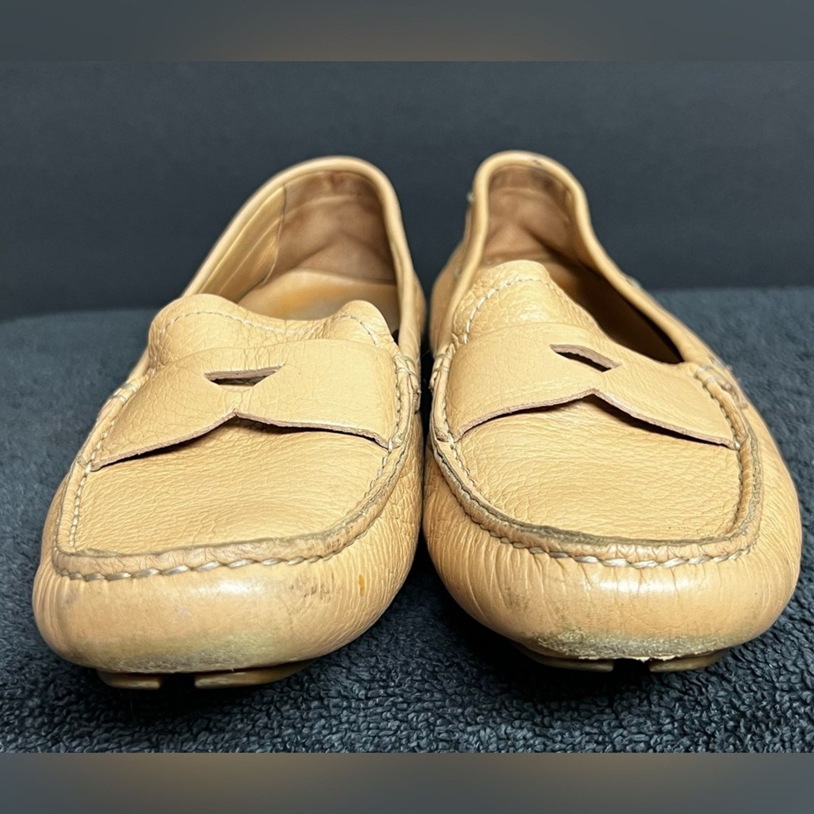 Prada Prada Women's Brown Leather Driving Shoe Loafers EUC, $695 Size US 6.5 / IT 36.5 - 3 Thumbnail