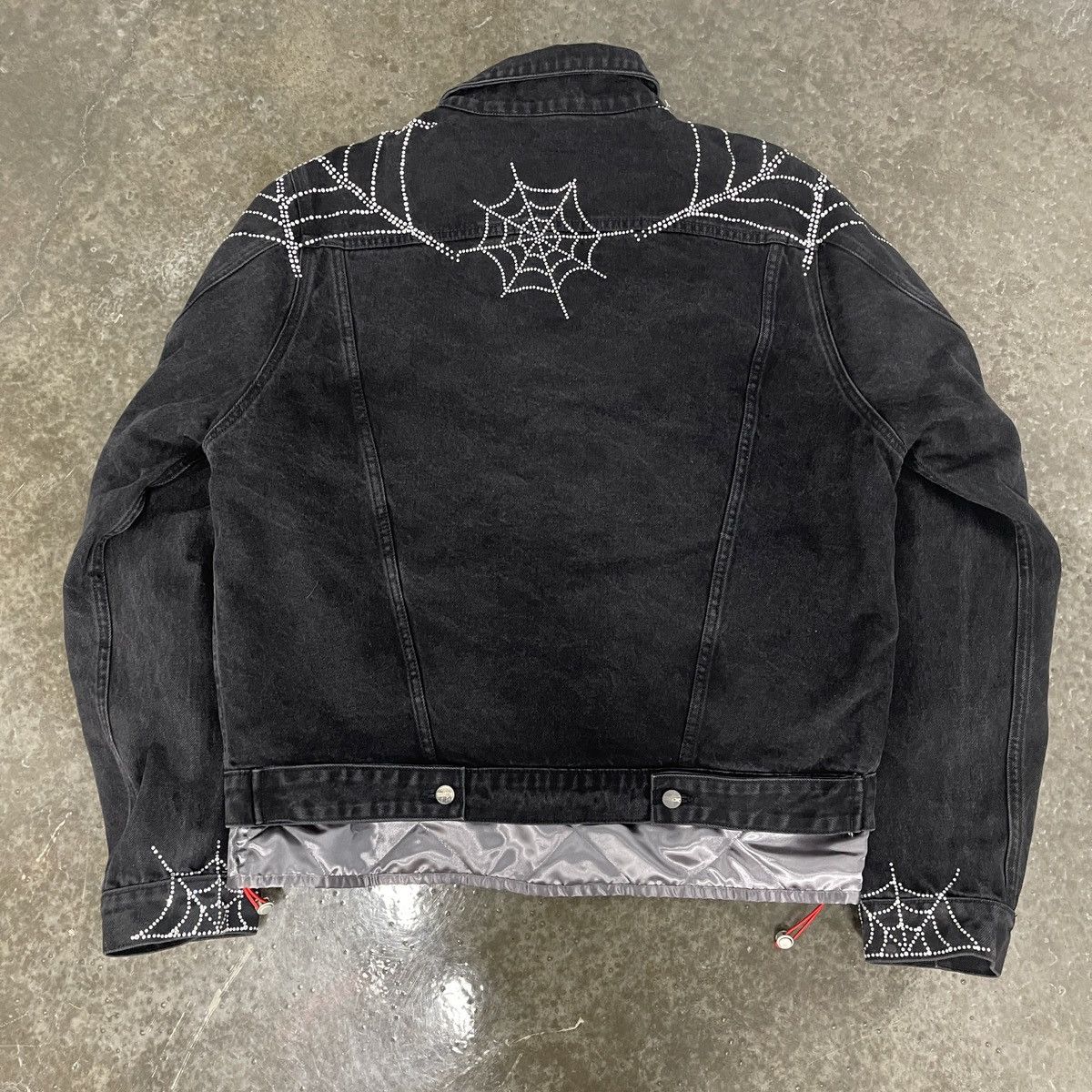 Sp5der Spider Worldwide Rhinestone Denim Jacket Size US XL / EU 56 / 4 - 2 Thumbnail