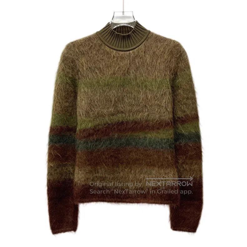 Hermes Hermes Dark brown striped cashmere high-neck long-sleeve k Size XS / US 0-2 / IT 36-38 - 1 Thumbnail