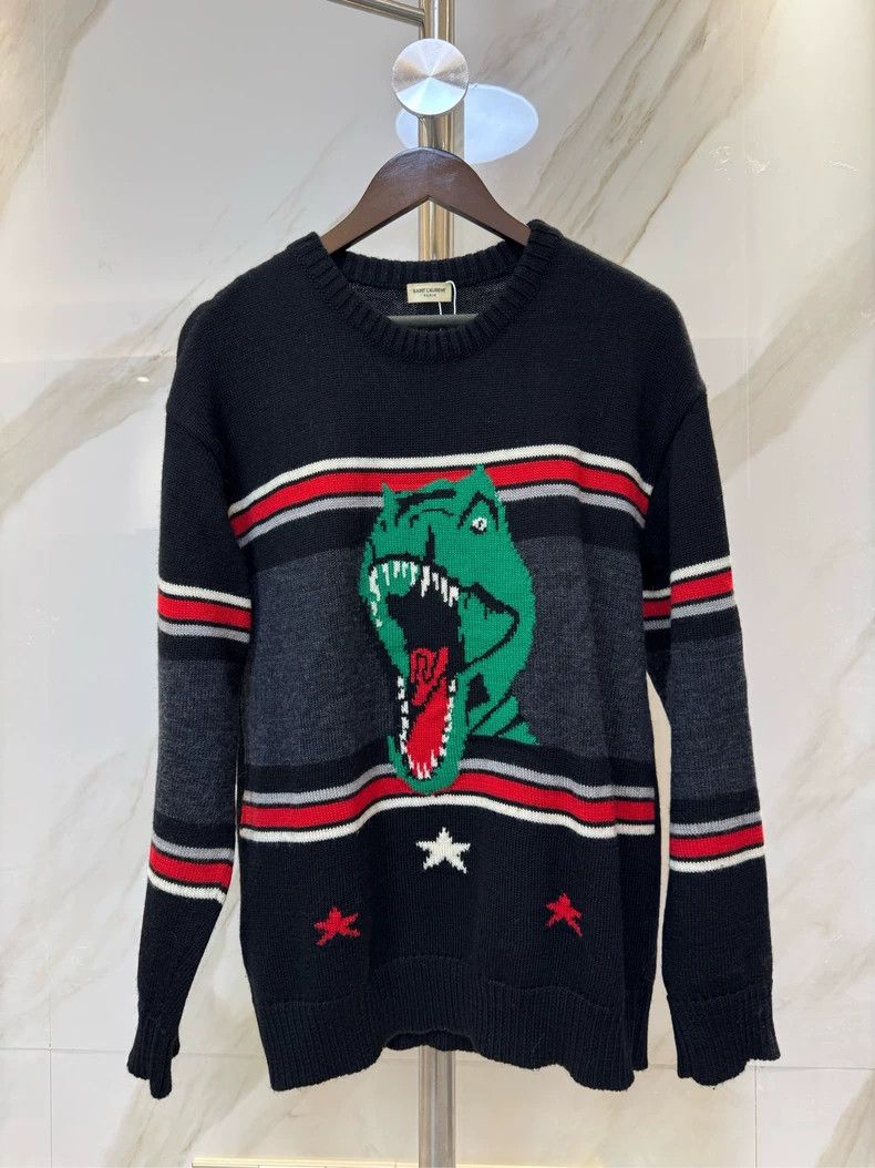 Yves Saint Laurent Saint Laurent Dinosaur embroidered sweater 2502-Nextarrow Size US M / EU 48-50 / 2 - 1 Thumbnail