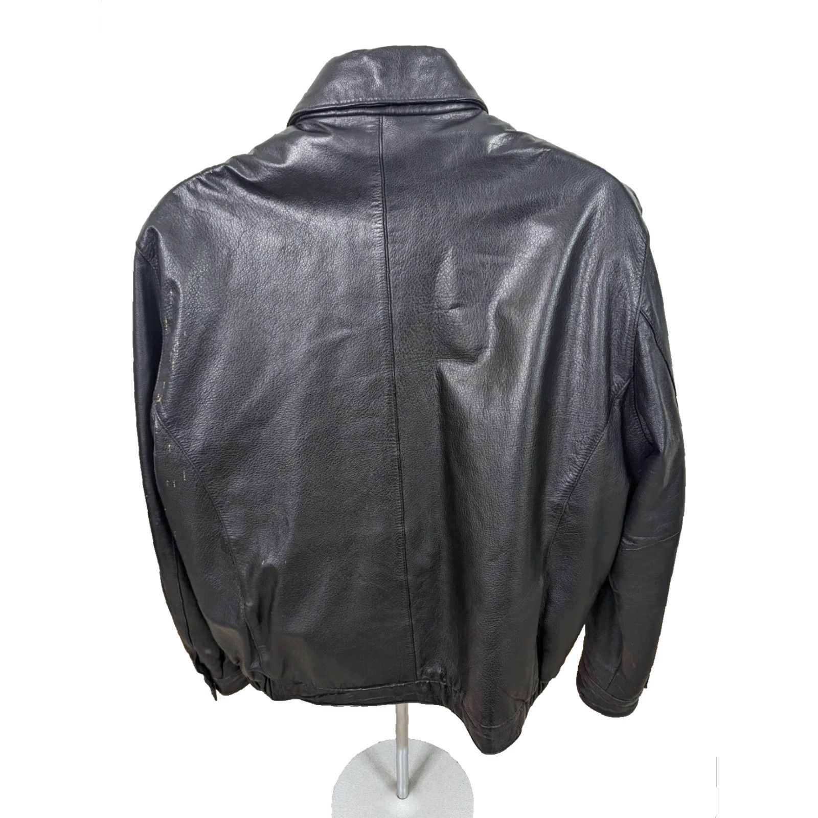Vintage VINTAGE Wilsons Leather Jacket Mens Large Black Bomber Full Zip Lined Biker Thinsulate Grunge 90s Size US L / EU 52-54 / 3 - 2 Thumbnail