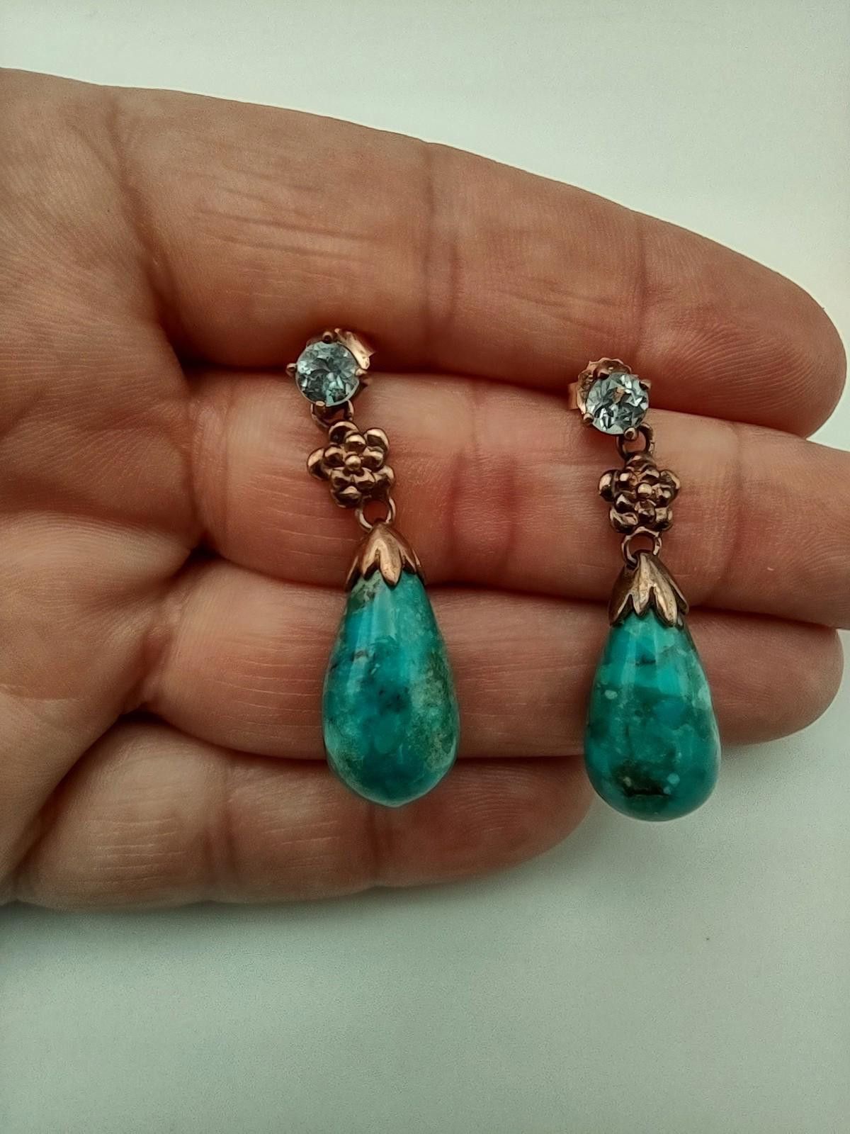 J.T. Beckett J&T Thailand 925 Sterling Turquoise Blue Topaz Drop Earrings Size ONE SIZE - 2 Thumbnail