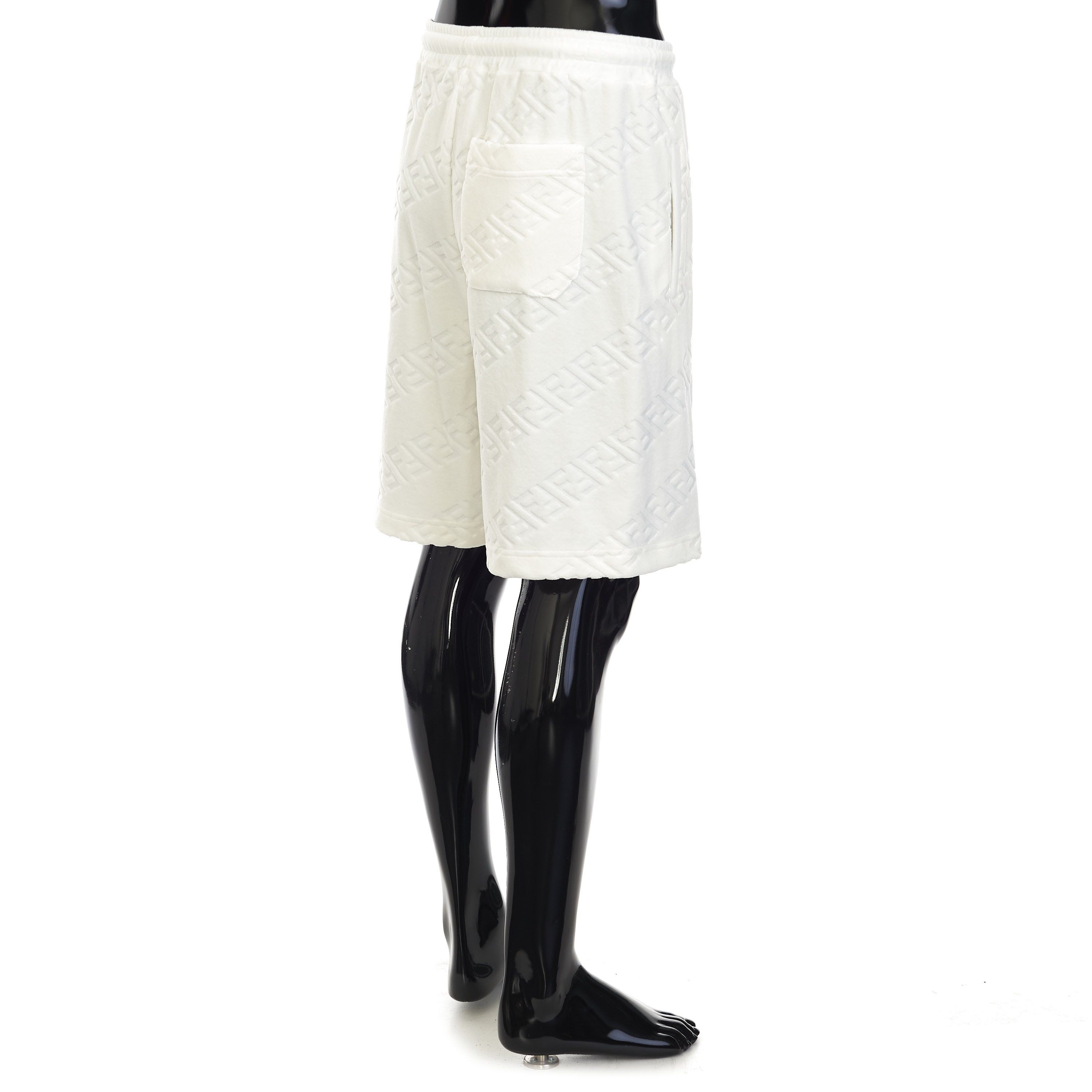 Fendi White Bermuda Pants With Diagonal 3D Effect FF Motif Size US 32 / EU 48 - 6 Thumbnail