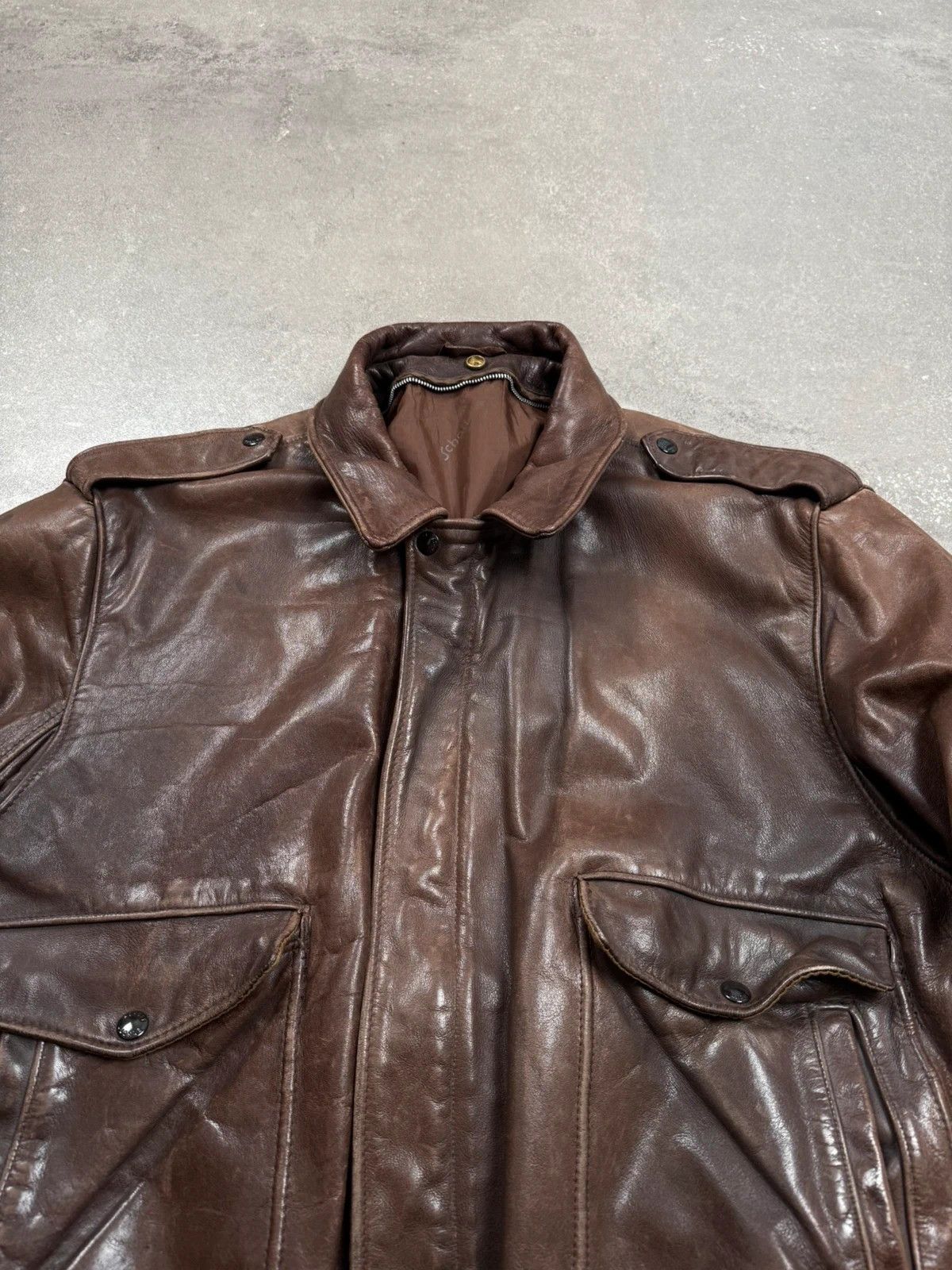 Schott Schott leather jacket vintage 1980s 1970s rétro made in USA Size US XL / EU 56 / 4 - 4 Thumbnail
