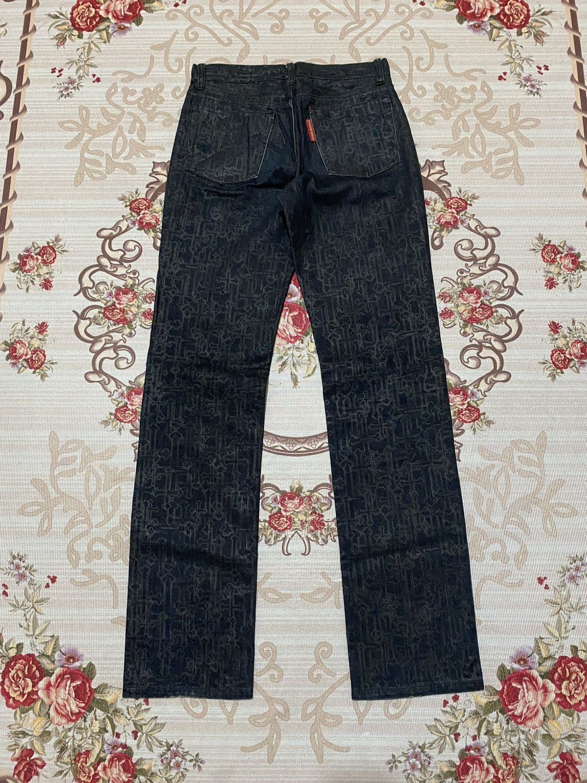 🇯🇵Custom Culture Crossover Print Denim Pants
