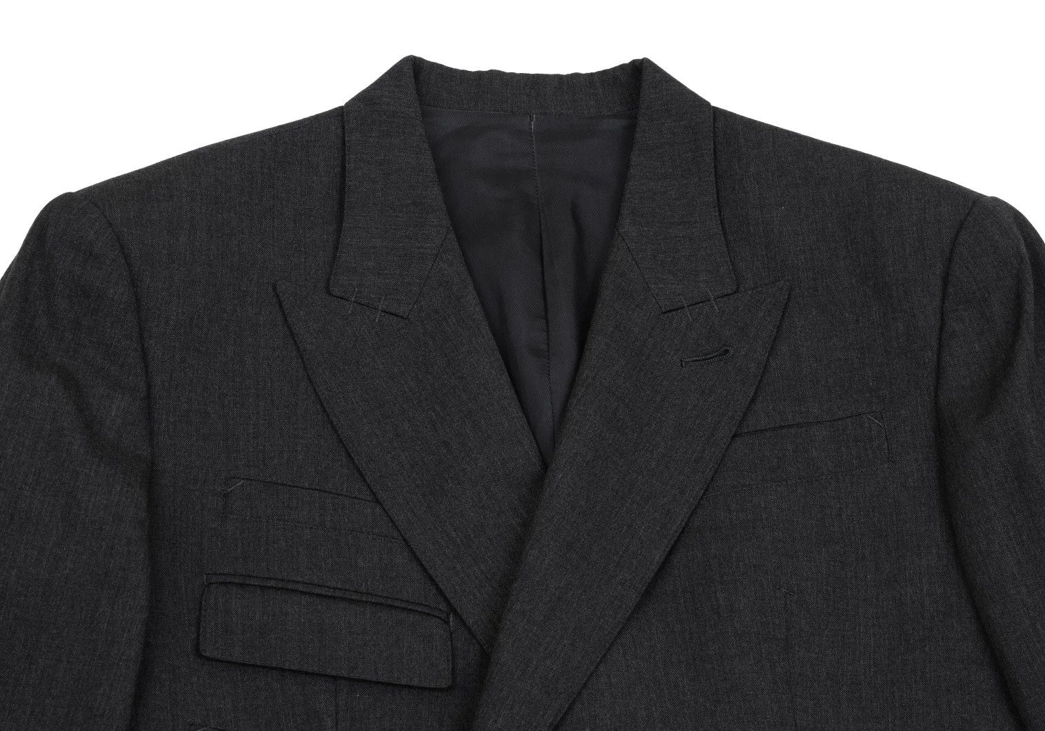 Jean Paul Gaultier Wool Pocket Design Peak Lapel Jacket Charcoal 48 Size US M / EU 48-50 / 2 - 2 Thumbnail