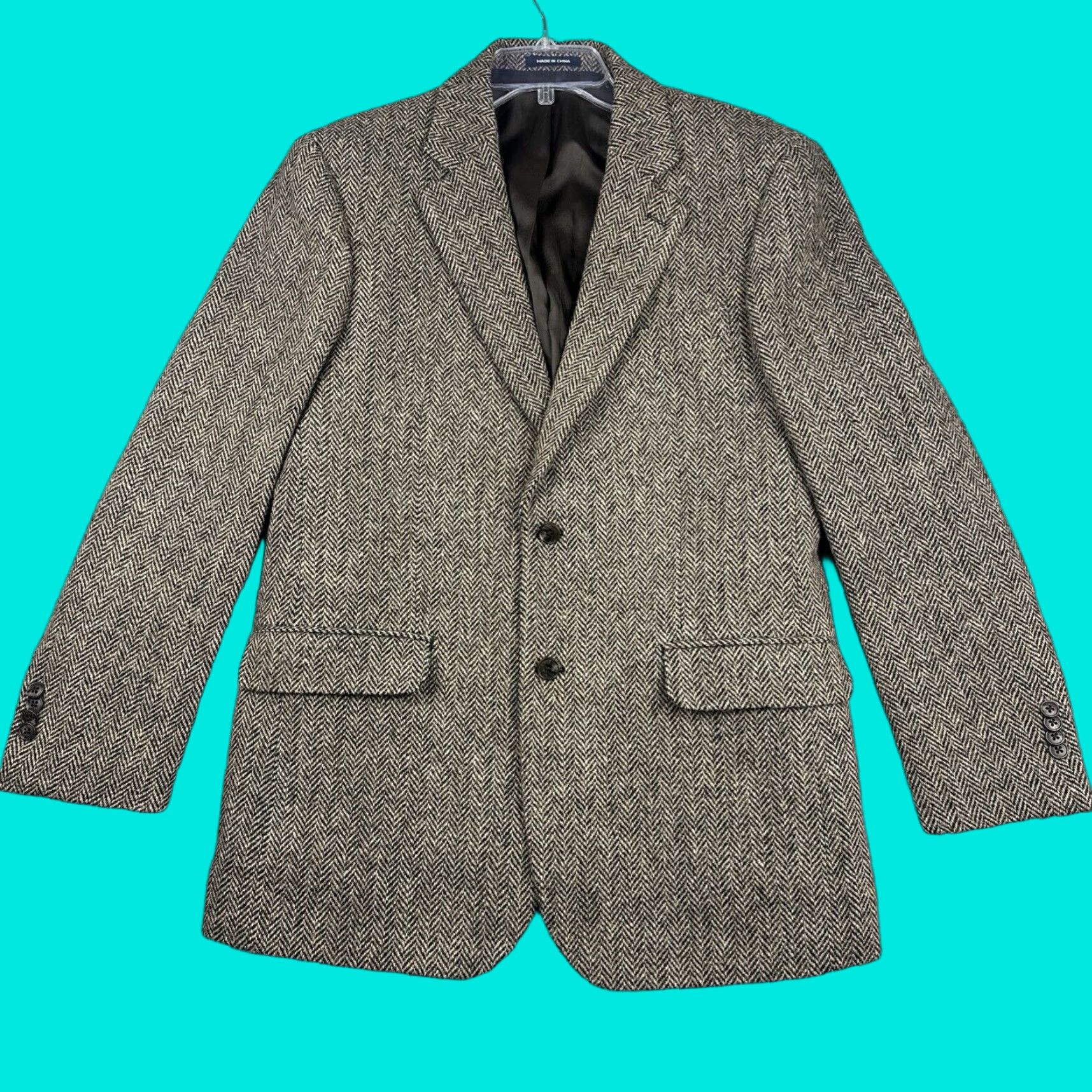 Harris Tweed Harris Tweed Paul Fredrick Blazer Mens 40R Herringbone 100% Wool Sports Jacket Size 40R - 1 Thumbnail