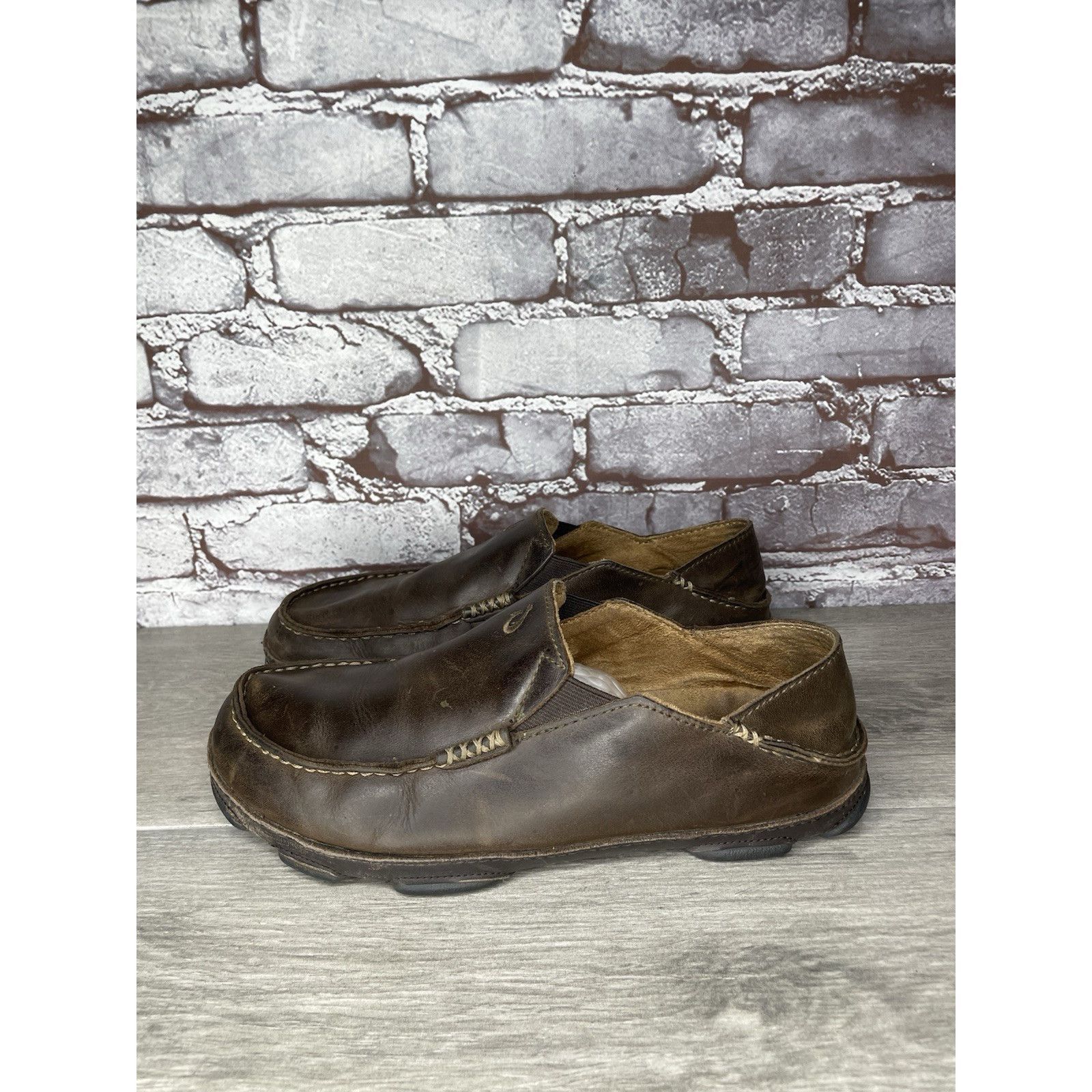 Olukai OluKai Moloa Brown Leather Slip On Beach Loafers Casual Shoe Size US 8 / EU 41 - 19 Thumbnail