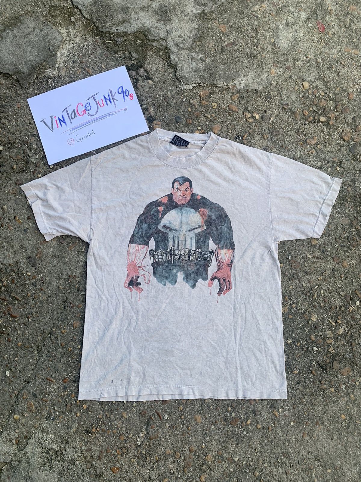 image of Skategang x The Hundreds Marvel The Punisher T-Shirt in Grey, Men's (Size Medium)