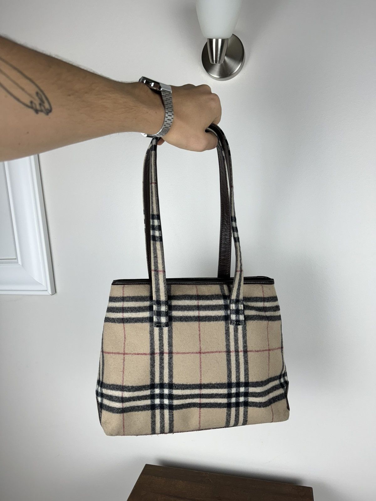 Burberry Vintage wool shoulder bag Burberry Nova Check original item Size ONE SIZE - 3 Thumbnail