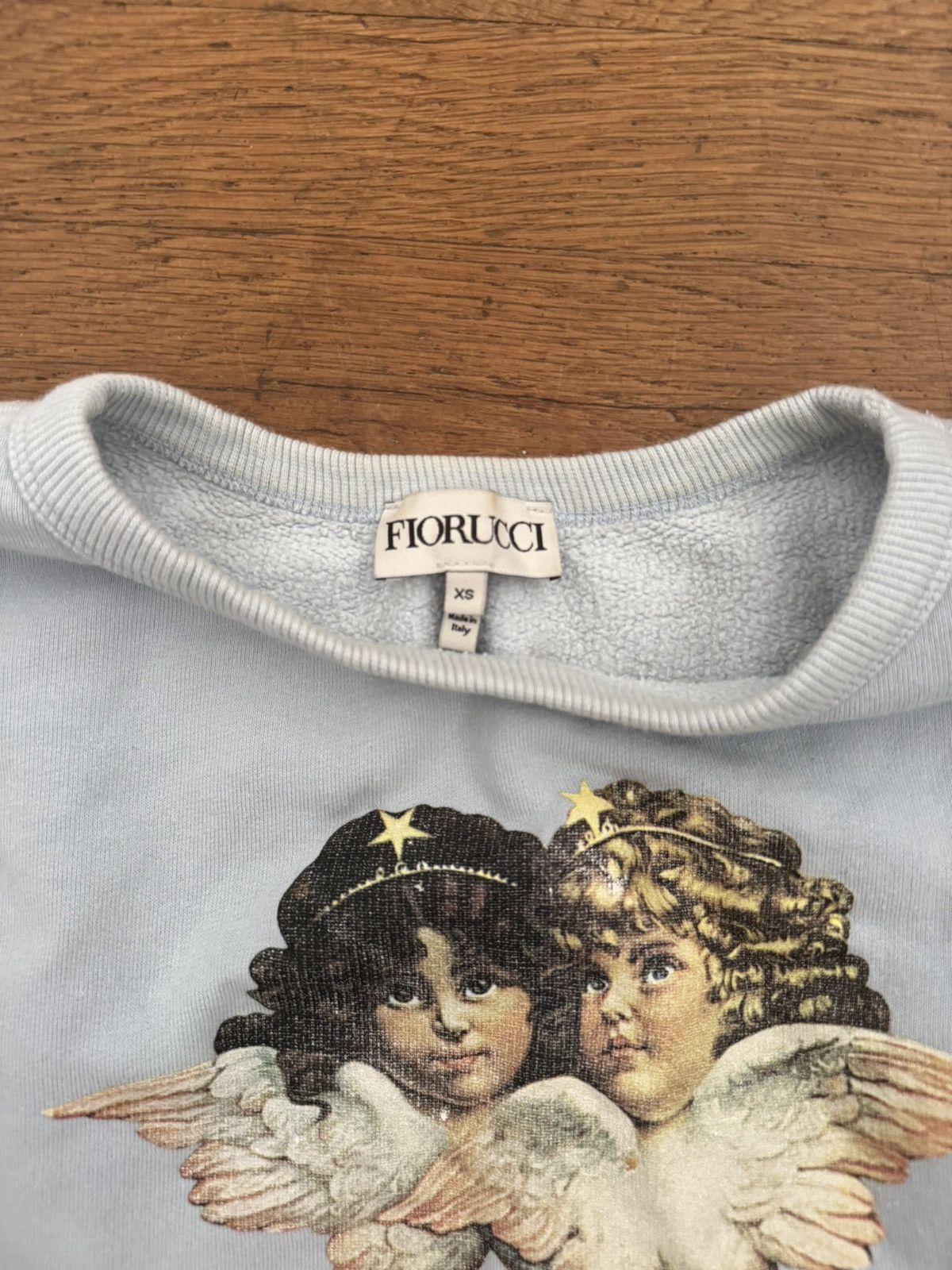 Fiorucci Fiorucci Angels Blue Cropped Crewneck Size XS / US 0-2 / IT 36-38 - 3 Thumbnail