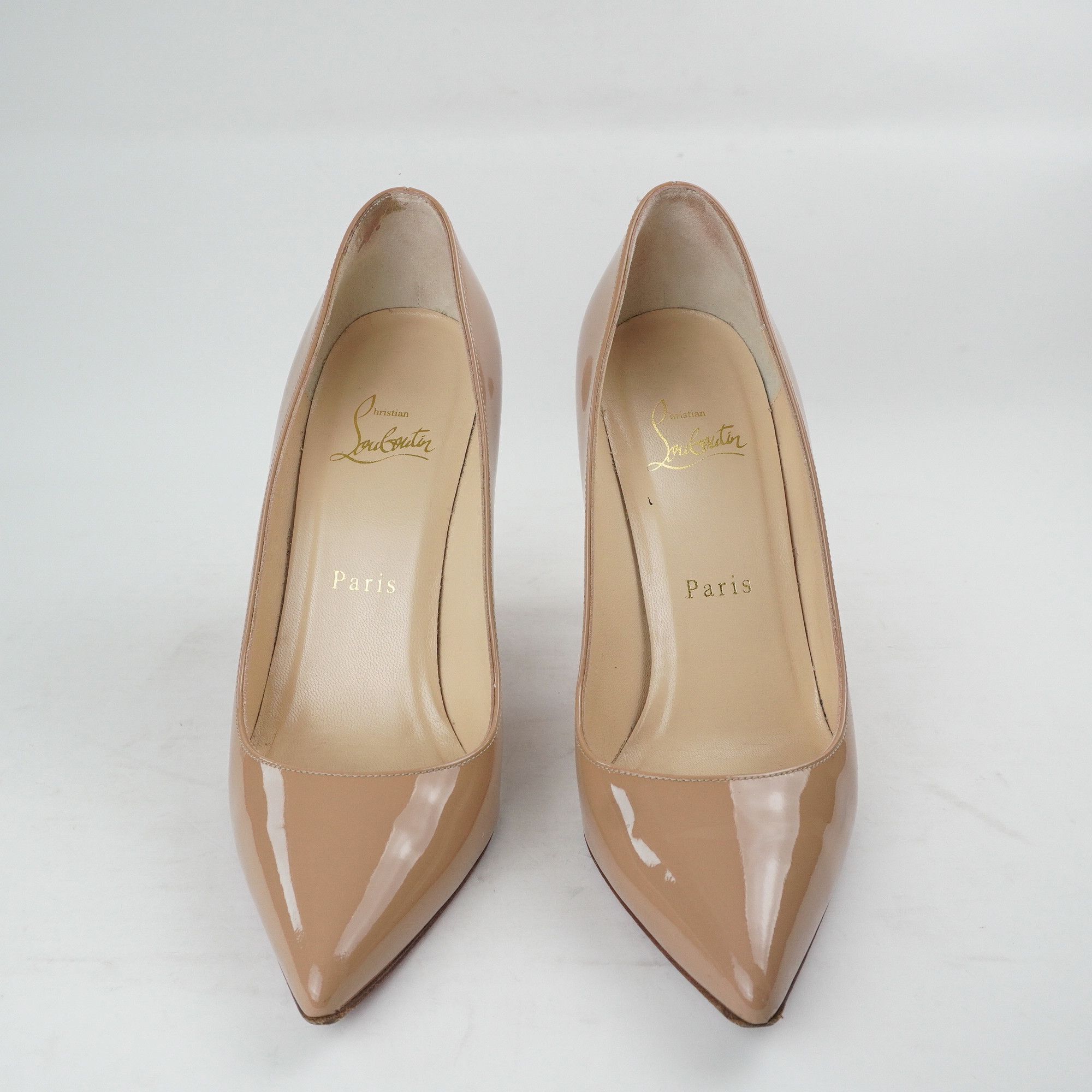 Christian Louboutin Christian Louboutin Heel Beige Pointed Toe Patent Leather Size US 6.5 / IT 36.5 - 13 Thumbnail