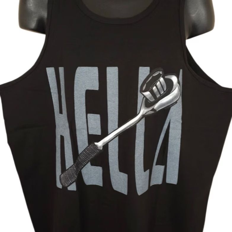 Vintage Hella Tool Tank Top Mens 2XL Black Socket Wrench Tank Top Shirt Size US XXL / EU 58 / 5 - 2 Thumbnail