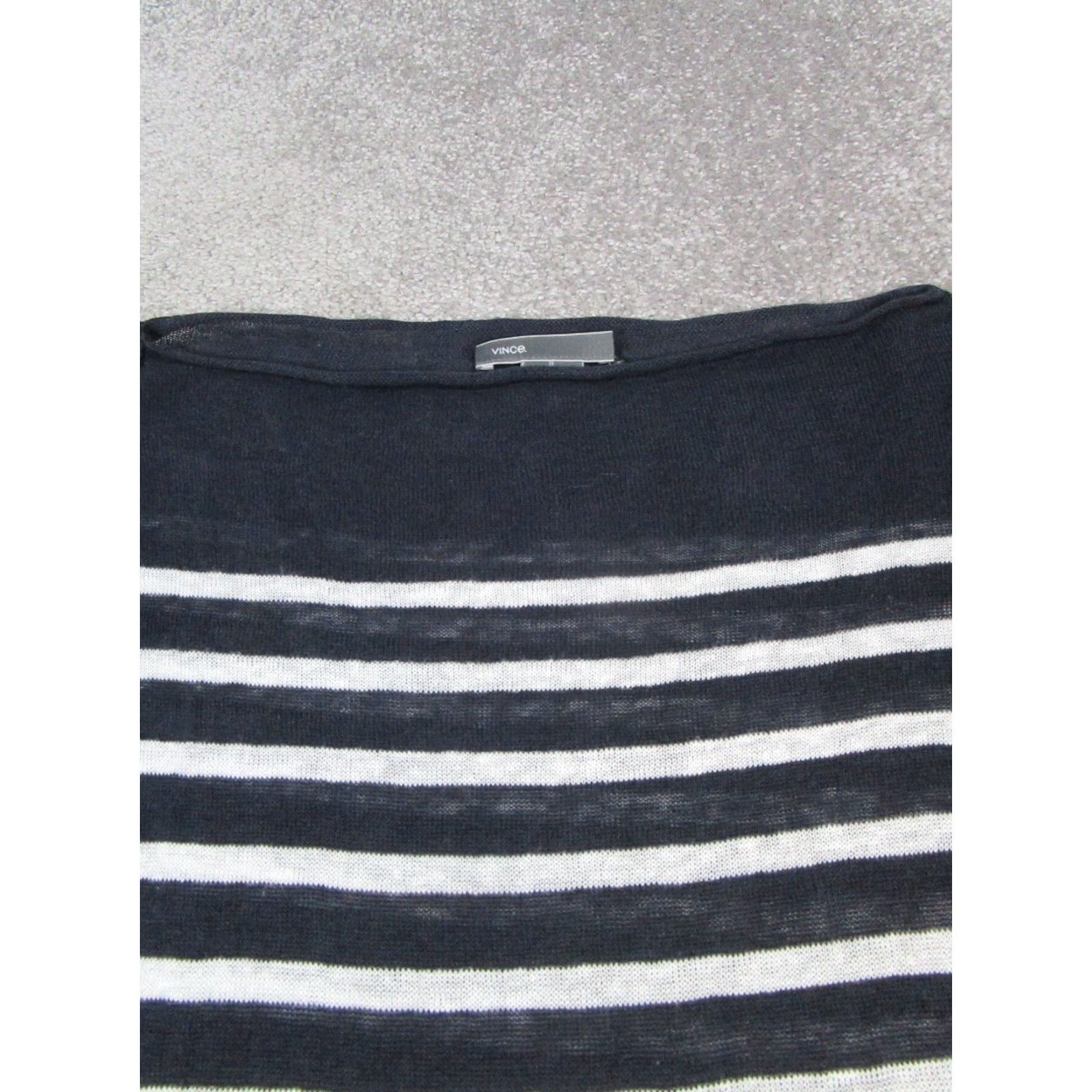 Vince Vince Shirt Womens Small Blue White Linen Pullover * Size S / US 4 / IT 40 - 2 Thumbnail