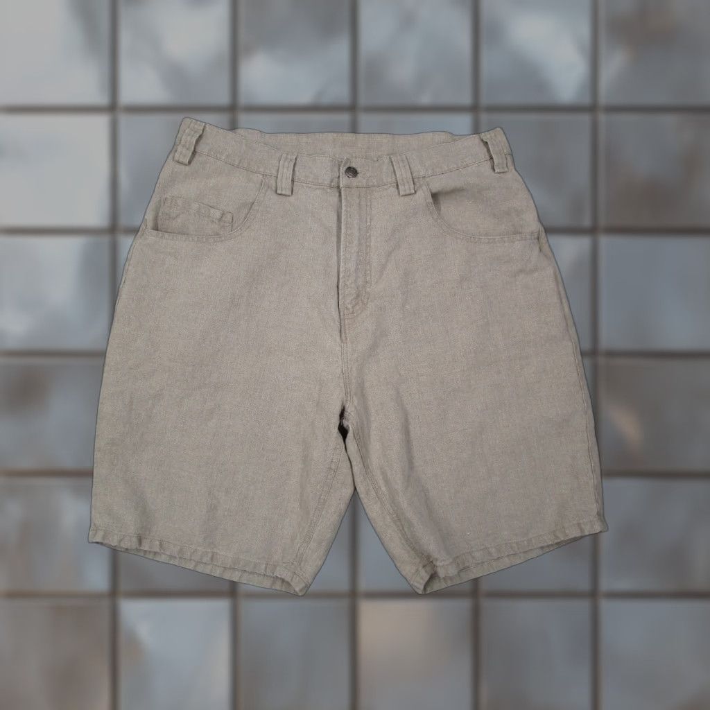 VINTAGE Gap Shorts Mens 38 Beige Linen Casual 9