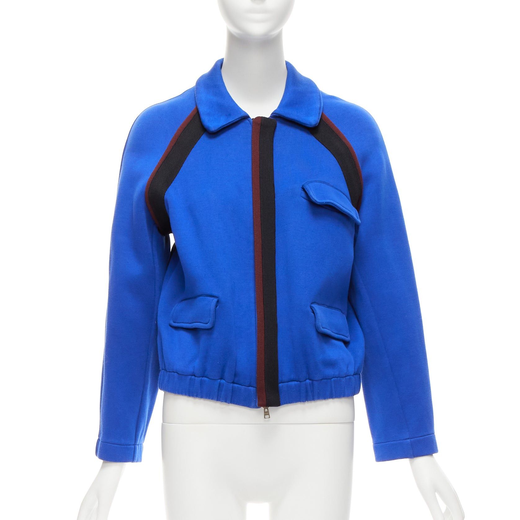 Image of Marni Electric Blue Track Suit Raglan Bomber Jacket It38 Xs, Women's