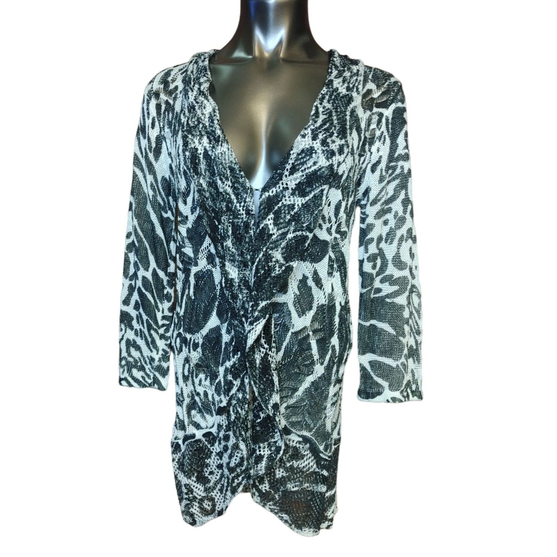 Other Mona Leah Couture Black and White Sweater Dress Size L Size L / US 10 / IT 46 - 1 Thumbnail