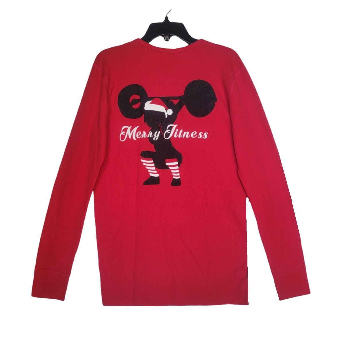 Other ⭐Womens Long Sleeve T-shirt Tee S Red Merry Christmas Holida Size S / US 4 / IT 40 - 2 Thumbnail