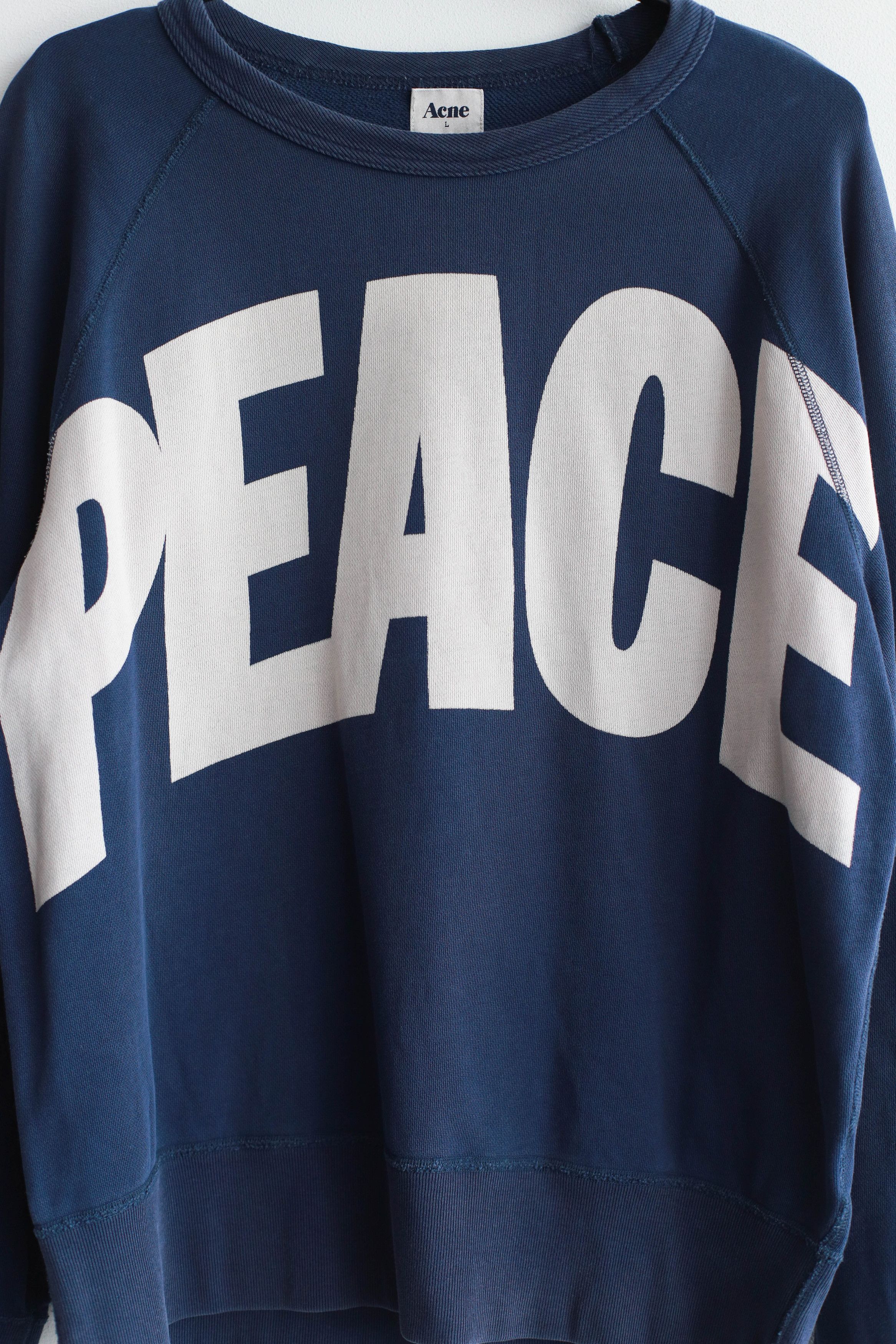 Acne Studios Acne Studios PEACE College AW12 Big Logo Sweatshirt Size L / US 10 / IT 46 - 2 Thumbnail