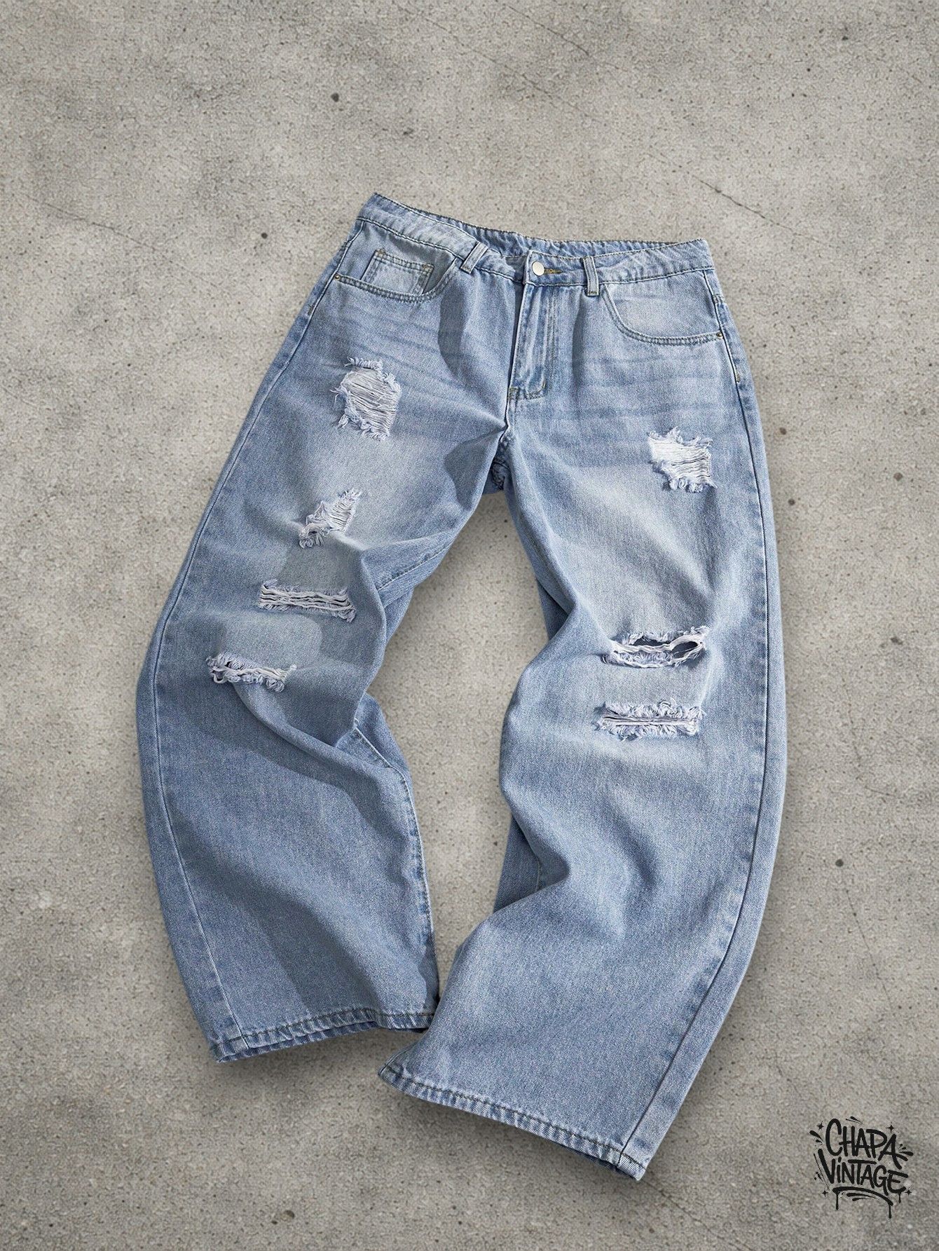Vintage Washed distressed jeans Size US 32 / EU 48 - 1 Thumbnail