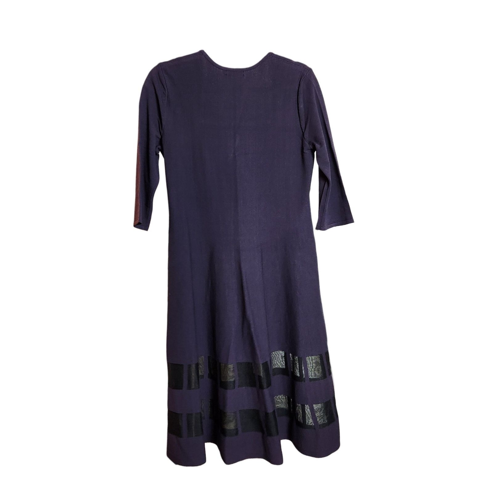 NIC+ZOE Nic + Zoe Dark Purple 3/4 Sleeve Midi Dress - Size Medium Size M / US 6-8 / IT 42-44 - 7 Thumbnail