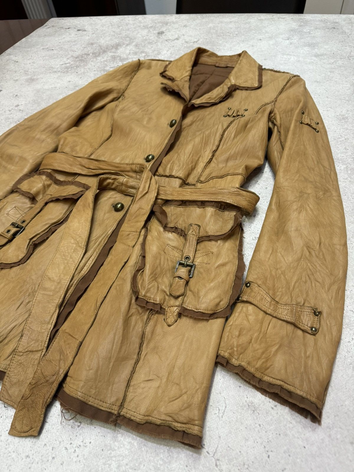 Japanese Brand Vintage Real Leather IfSixWasNine Style Long Jacket Size US M / EU 48-50 / 2 - 2 Thumbnail