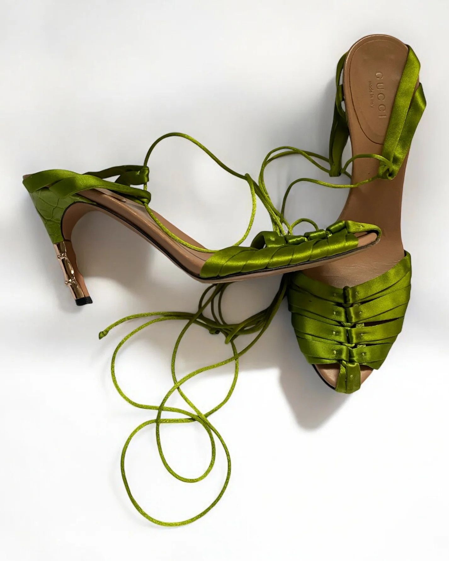 Gucci × Tom Ford Gucci by Tom Ford Green Corset Heels, SS 2004 Size US 6.5 / IT 36.5 - 4 Thumbnail