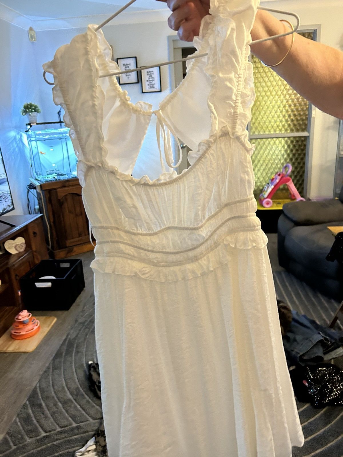 Other White Dress with cutout back Size L / US 10 / IT 46 - 2 Thumbnail