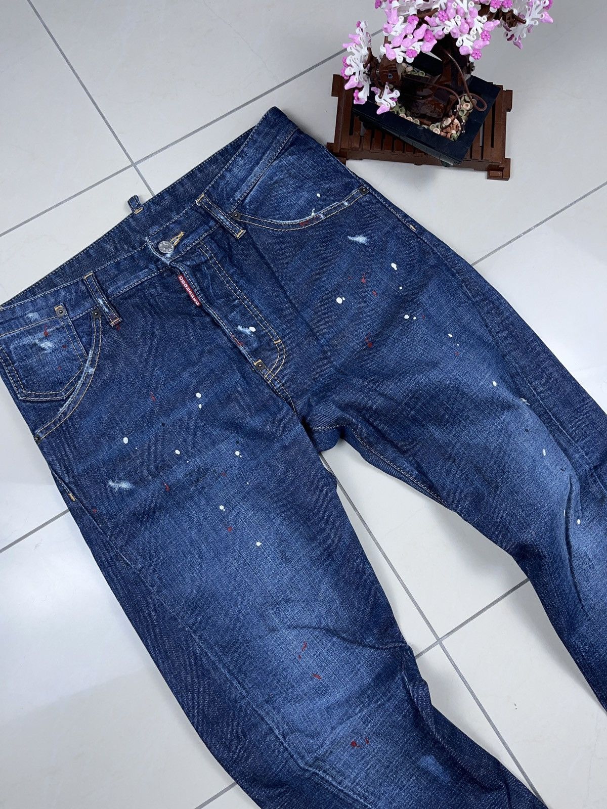 Designer × Dsquared2 ➕ Dsquared2 paint splatter slim skinny jeans designer Size US 32 / EU 48 - 3 Thumbnail