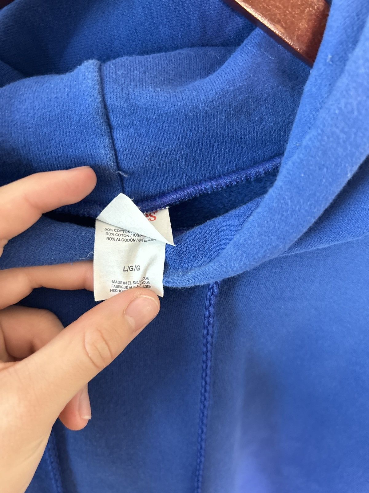 Vintage Vintage Blank Blue Hoodie Size US L / EU 52-54 / 3 - 3 Thumbnail