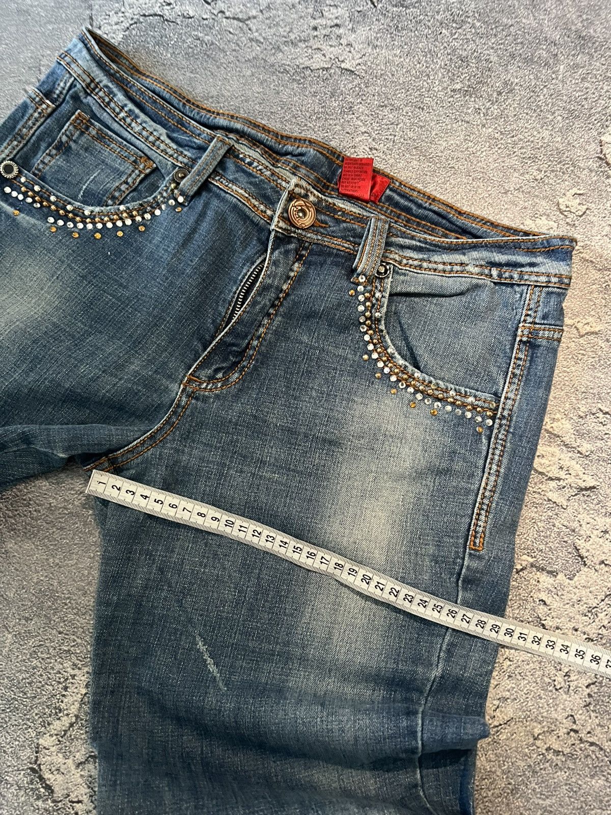 Japanese Brand Japanese Washed Glitter Glamour Slim Jeans Y2K Size US 34 / EU 50 - 9 Thumbnail