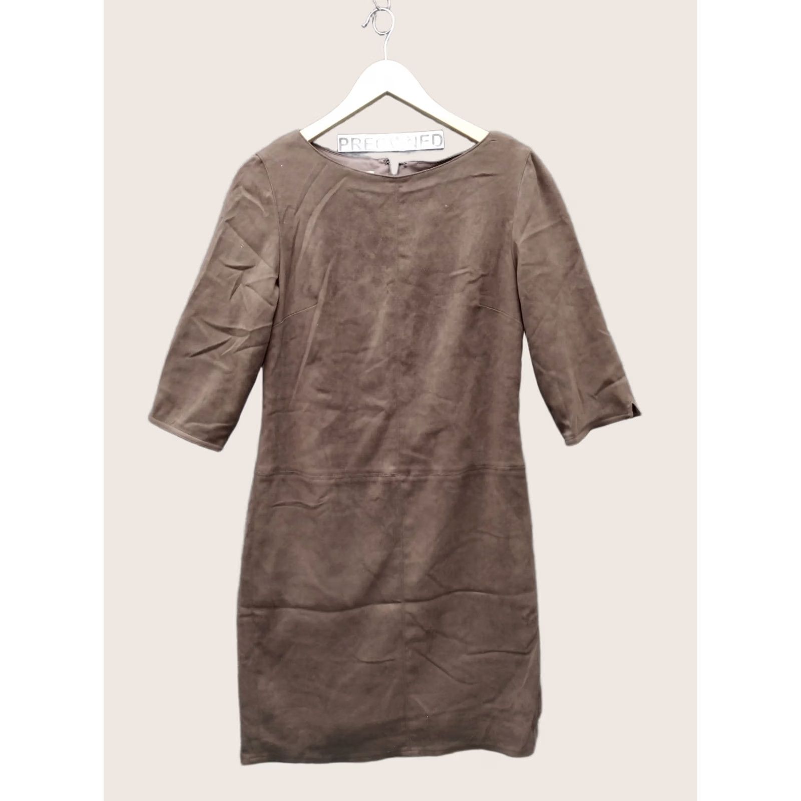 Velvet David Warren 3/4 Sleeve Round Neck Solid Brown Velvet Midi Zip Back Size 6 Dress Vintage Womens Brown Velvet Midi Zip Back 3/4 Sleeve Size M / US 6-8 / IT 42-44 - 1 Thumbnail