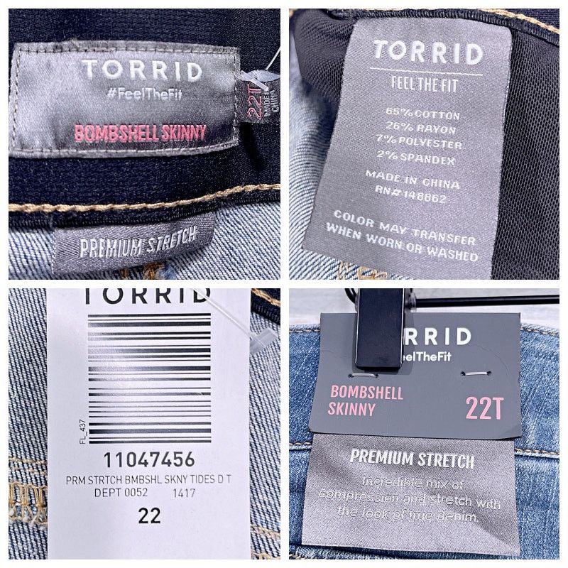 Other TORRID Bombshell Skinny Destructed Jeans Womens 22T 22 Tall Size 42" / US 20 - 7 Thumbnail