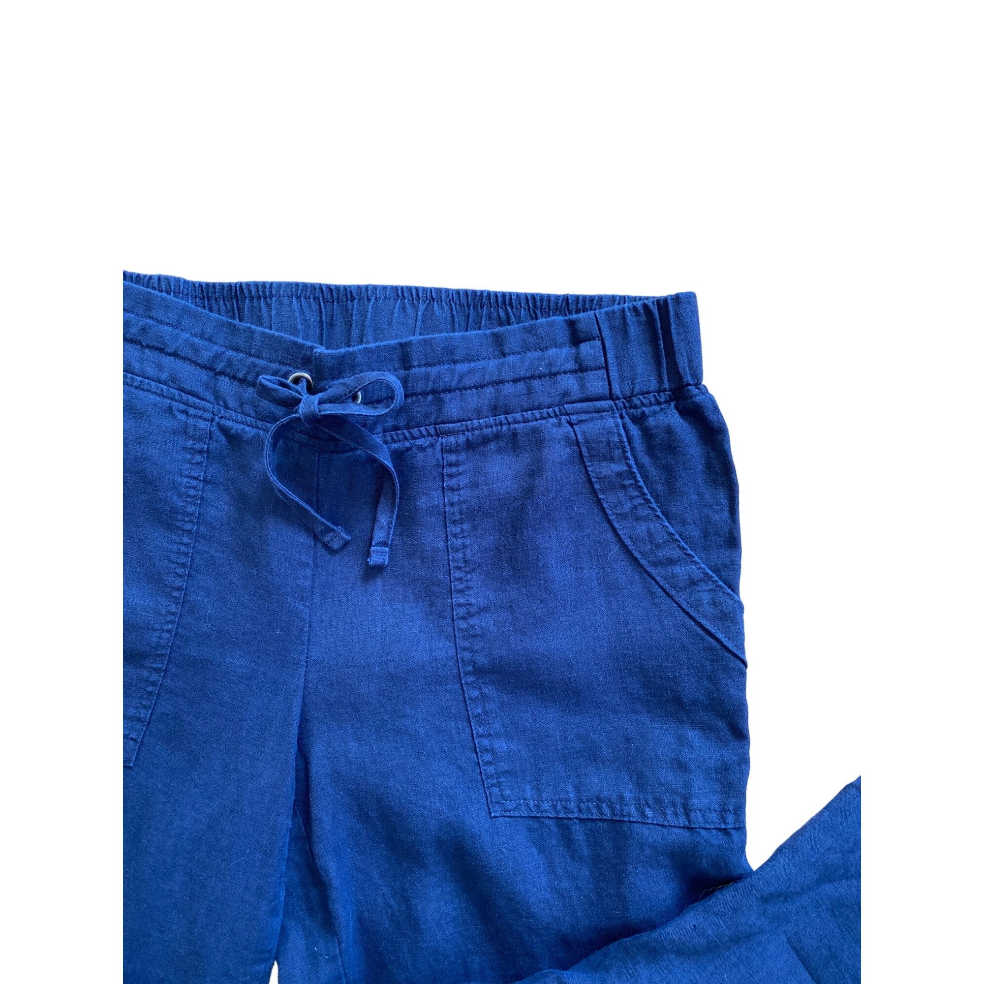 Athleta Athleta Linen Ankle Pant’s 10 Navy Blue Lightweight Pockets Size 32" / US 10 / IT 46 - 9 Thumbnail