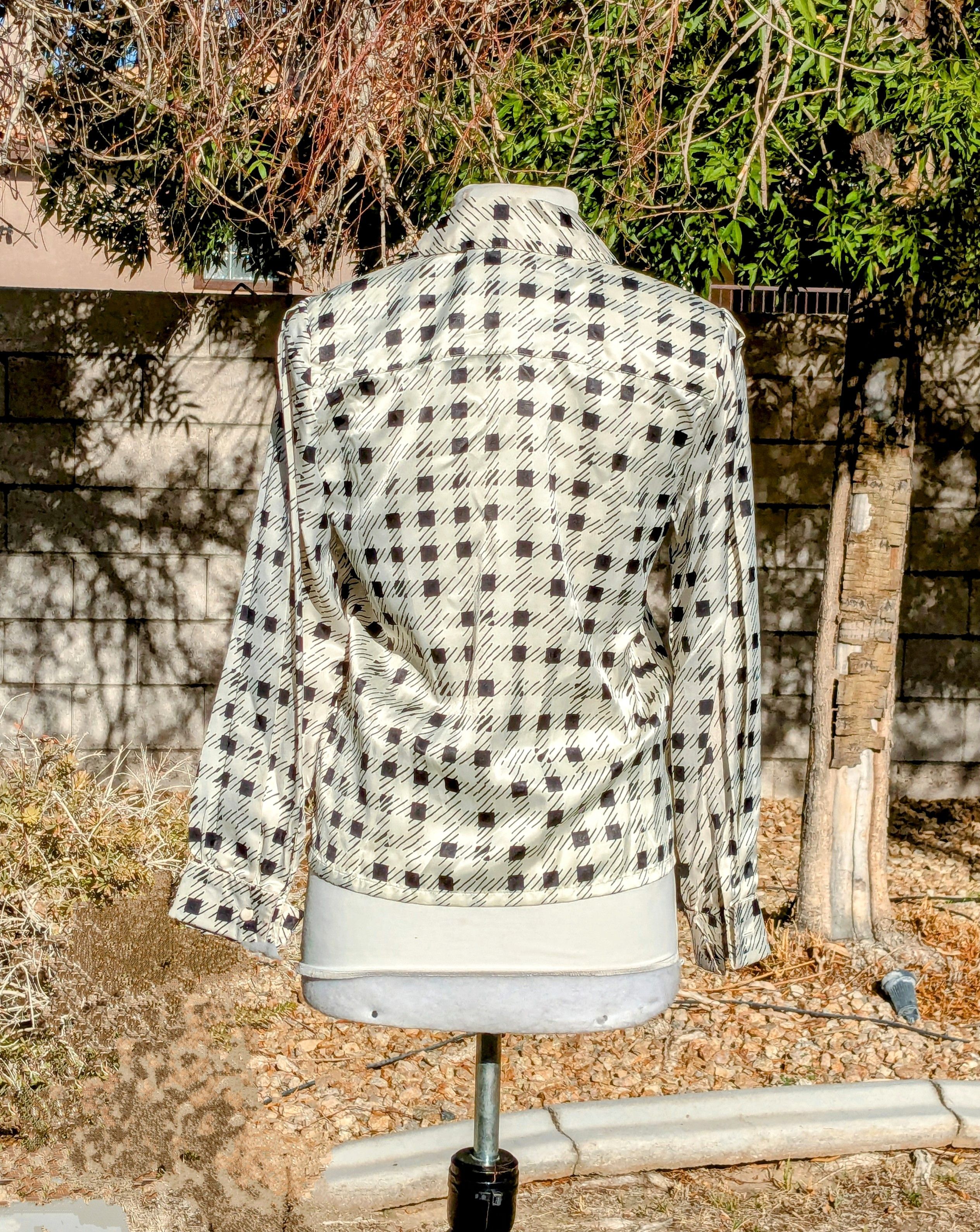 Other VTG Josephine Petites White Check Shiny Shimmer Blouse Shirt Size XS / US 0-2 / IT 36-38 - 4 Thumbnail