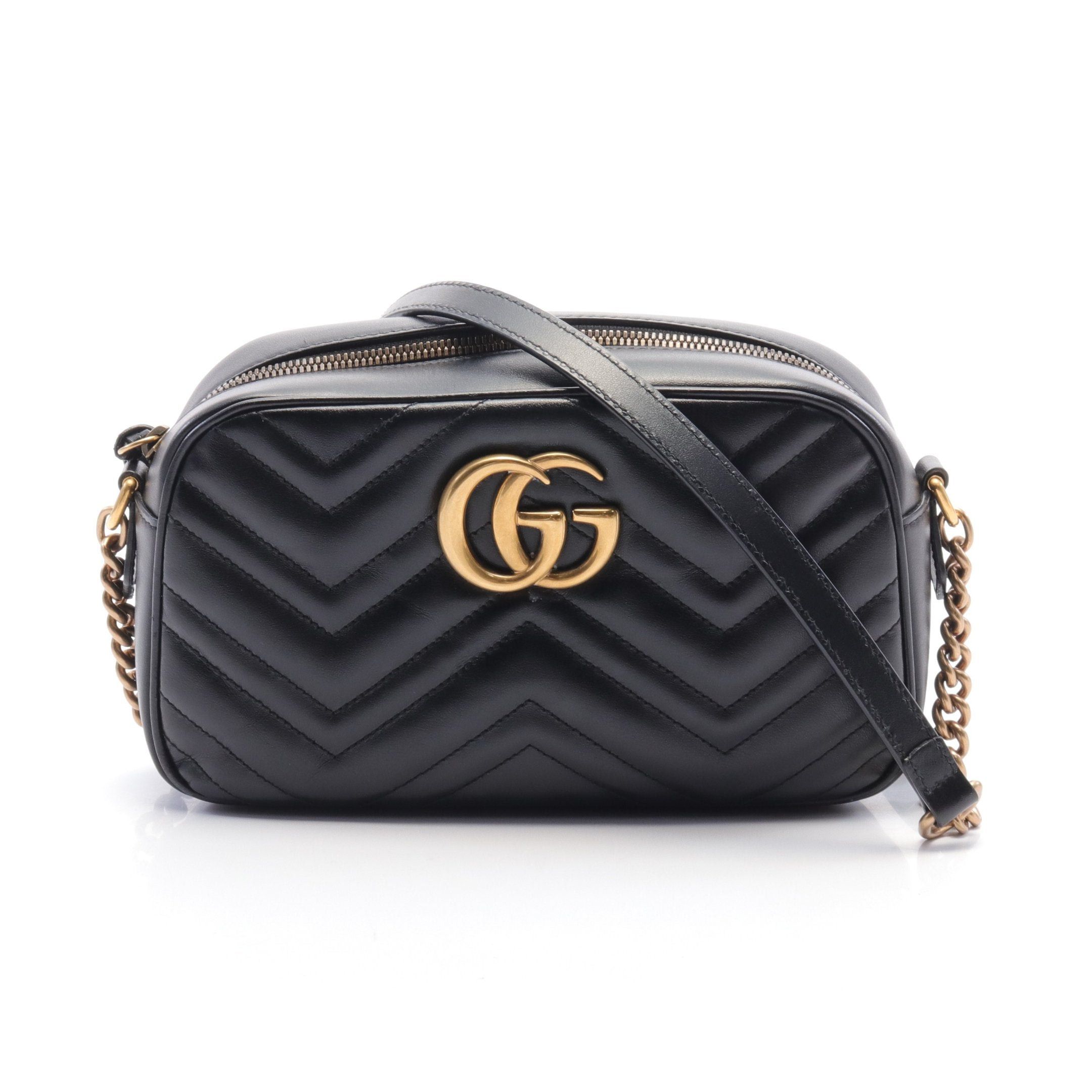 Gucci Gucci Gg Marmont Chain Shoulder Bag Leather Black Size ONE SIZE - 1 Thumbnail